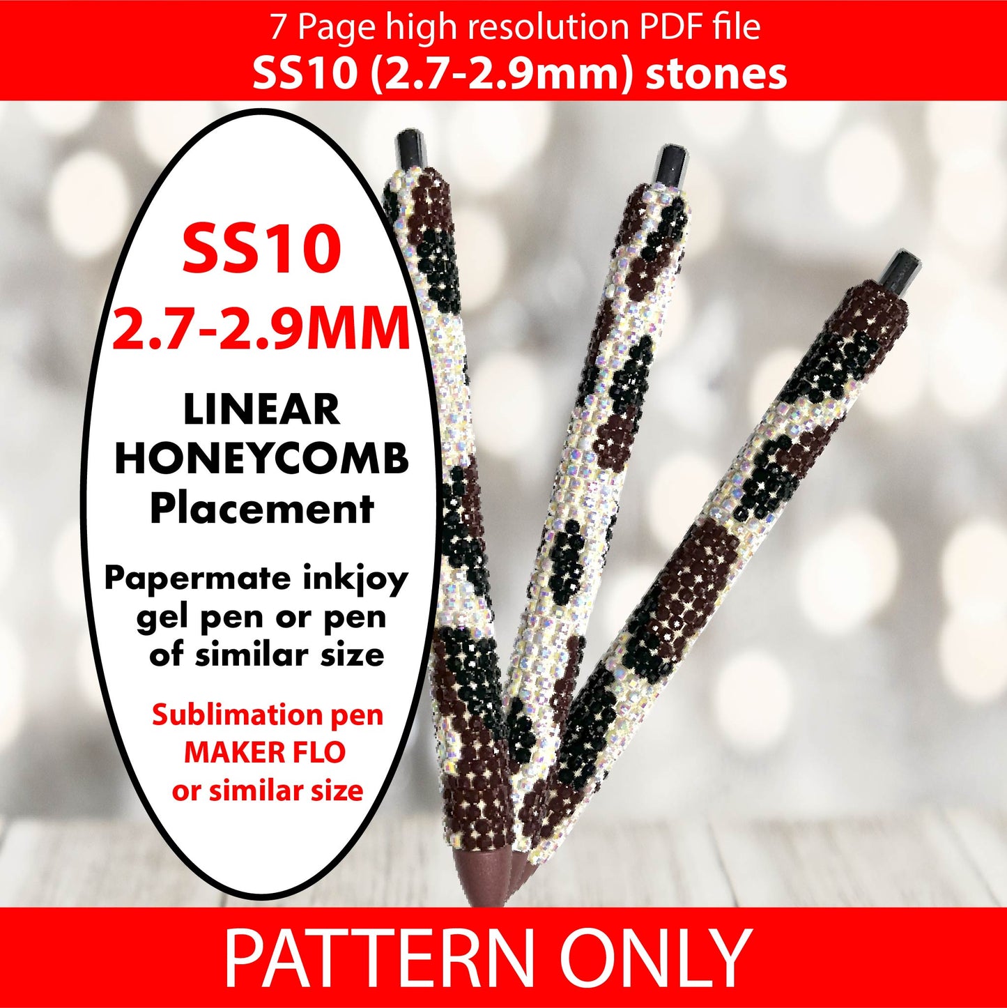 SS10 Brown and Black Cow Print bling pen template,rhinestone pen pattern, bling pattern,rhinestone template,diy,dotz,cow print,bessie the cow,moo