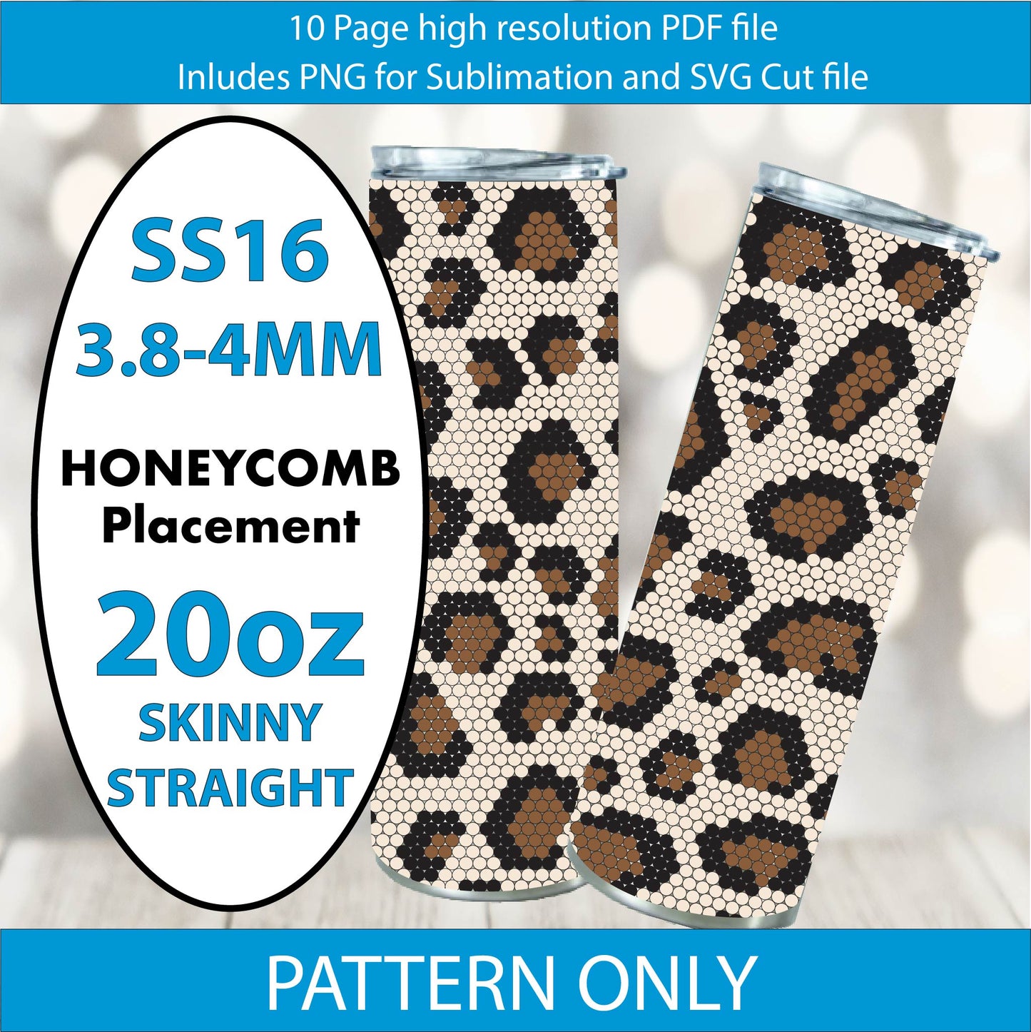 SS16 (3.8-4mm) Basic Leopard Print bling tumbler pattern,rhinestone tumblers,rhinestone patterns,bling patterns,diy,leopard bling,sublimation,png,svg