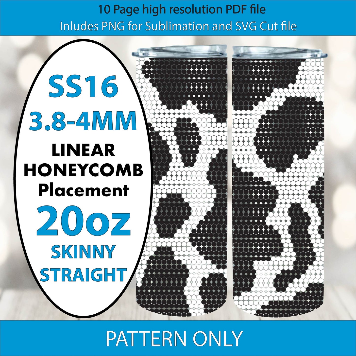SS16 (2.7-2.9mm) Basic Cow Print bling tumbler pattern,rhinestone tumblers,rhinestone patterns,bling patterns,diy,black and white,sublimation,png,svg