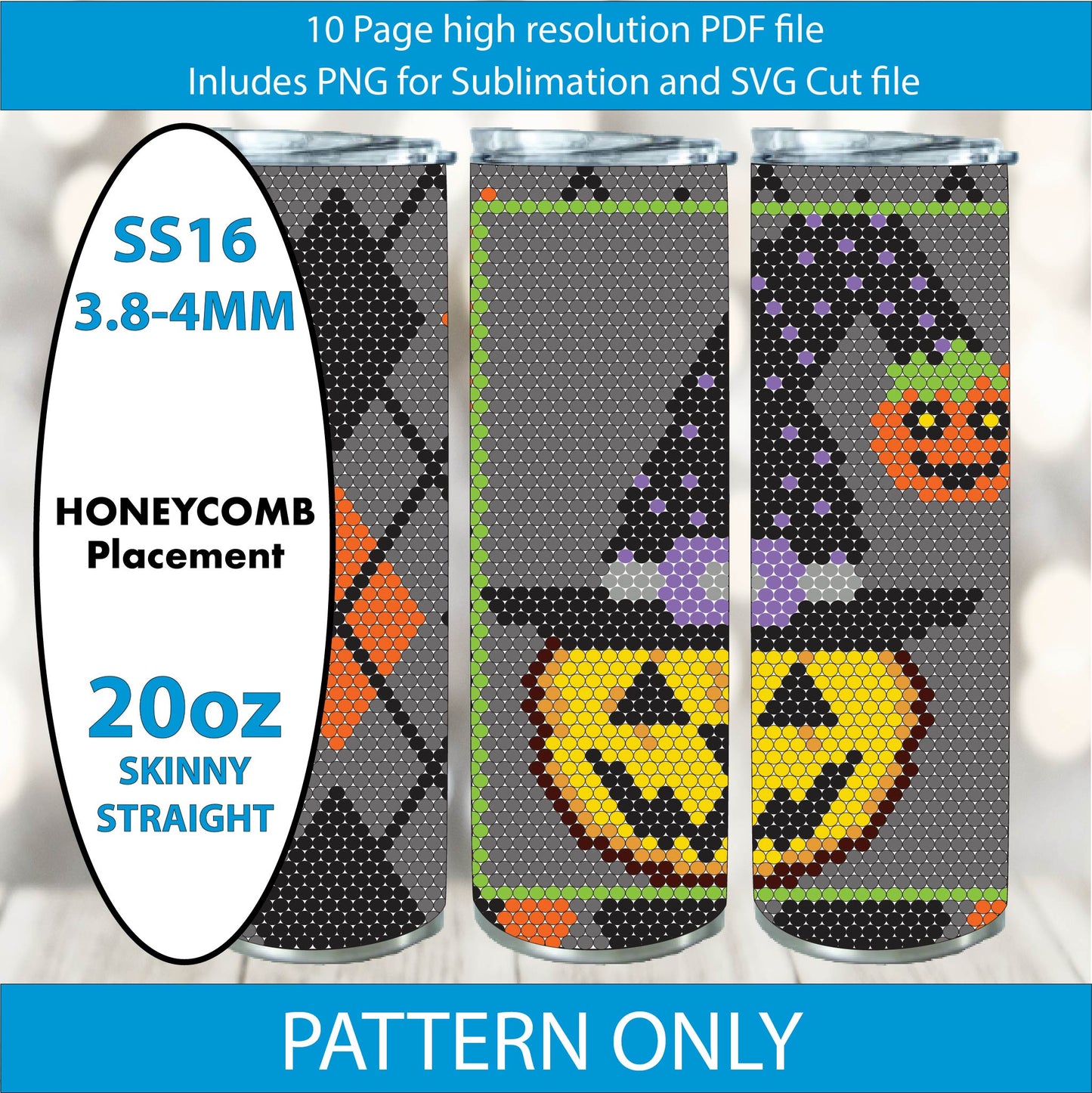 SS16 (3.8-4mm) Midnight Pumpkin Argyle bling tumbler,bling graph,rhinestone tumbler,spooky season,gifts for her, spooky scary skeleton,halloween argyle,diy