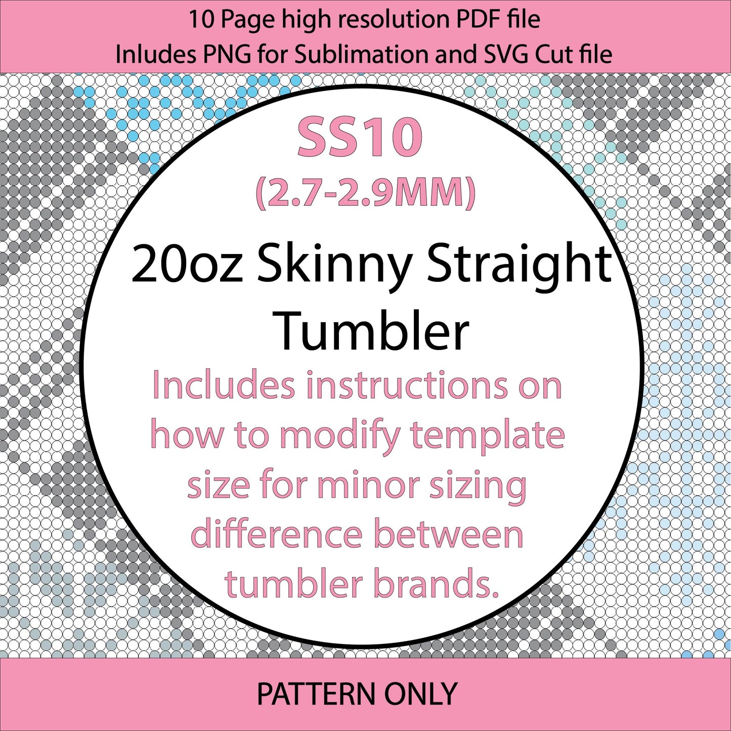 Ss10 (2.7-2.9mm) Snowflake Serape Twist Bling tumbler graph,bling template,rhinestone pattern,tumbler wrap,PDF,full color pattern,diy,linear,winter,christmas