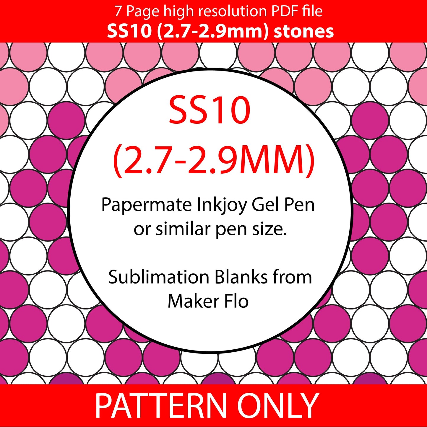 SS10 (2.7-2.9mm) Frosted Pink to Purple Diamond Ombre bling pen graph,rhinestone pen pattern,bling pattern,rhinestone template,diy,dotz,honeycomb,melt