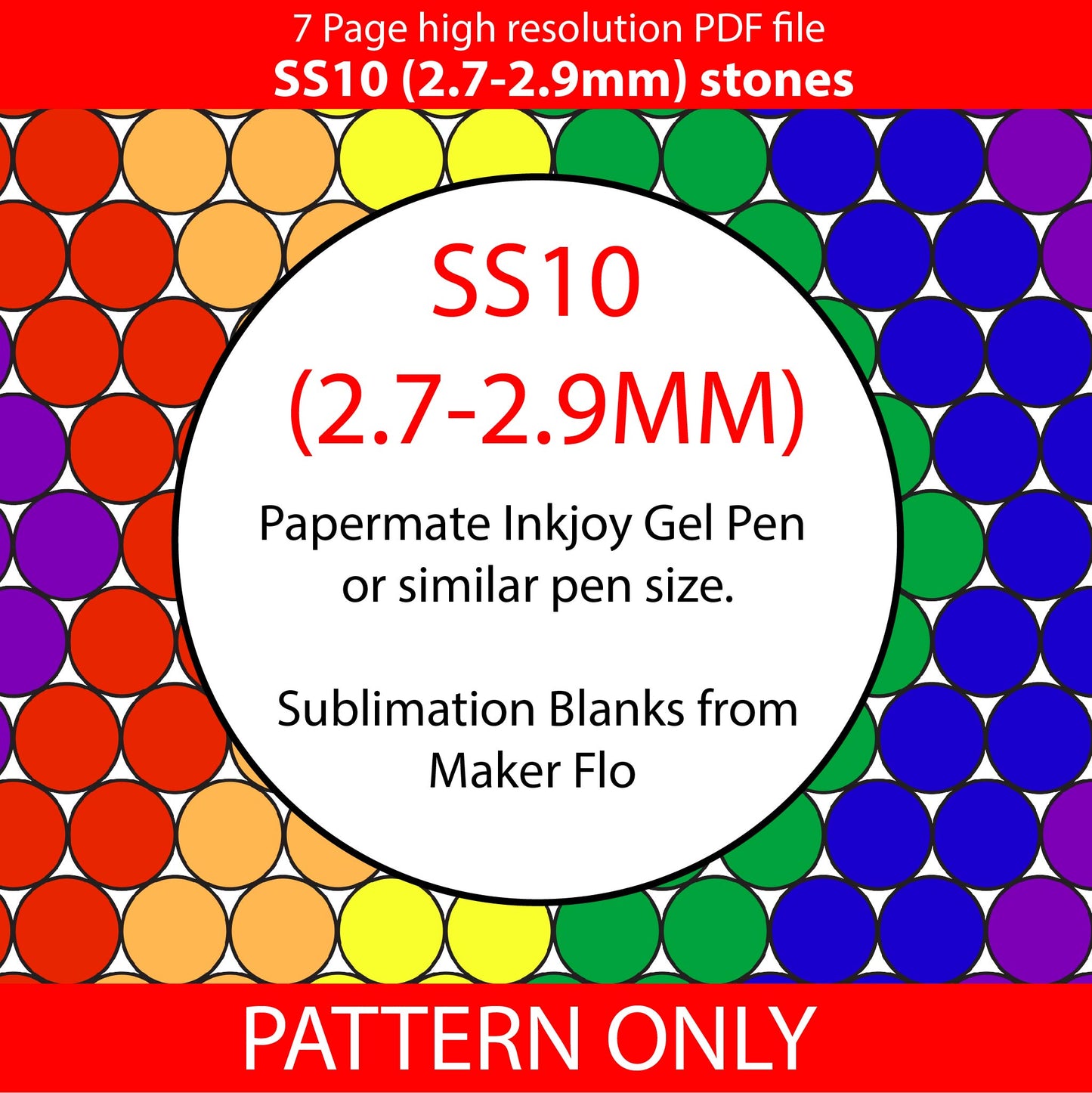 SS10 (2.7-2.9mm) Rainbow switchback bling pen,bling pen template,rhinestone pen pattern,rainbow bling pattern,rhinestone template,diy,rainbow stripes