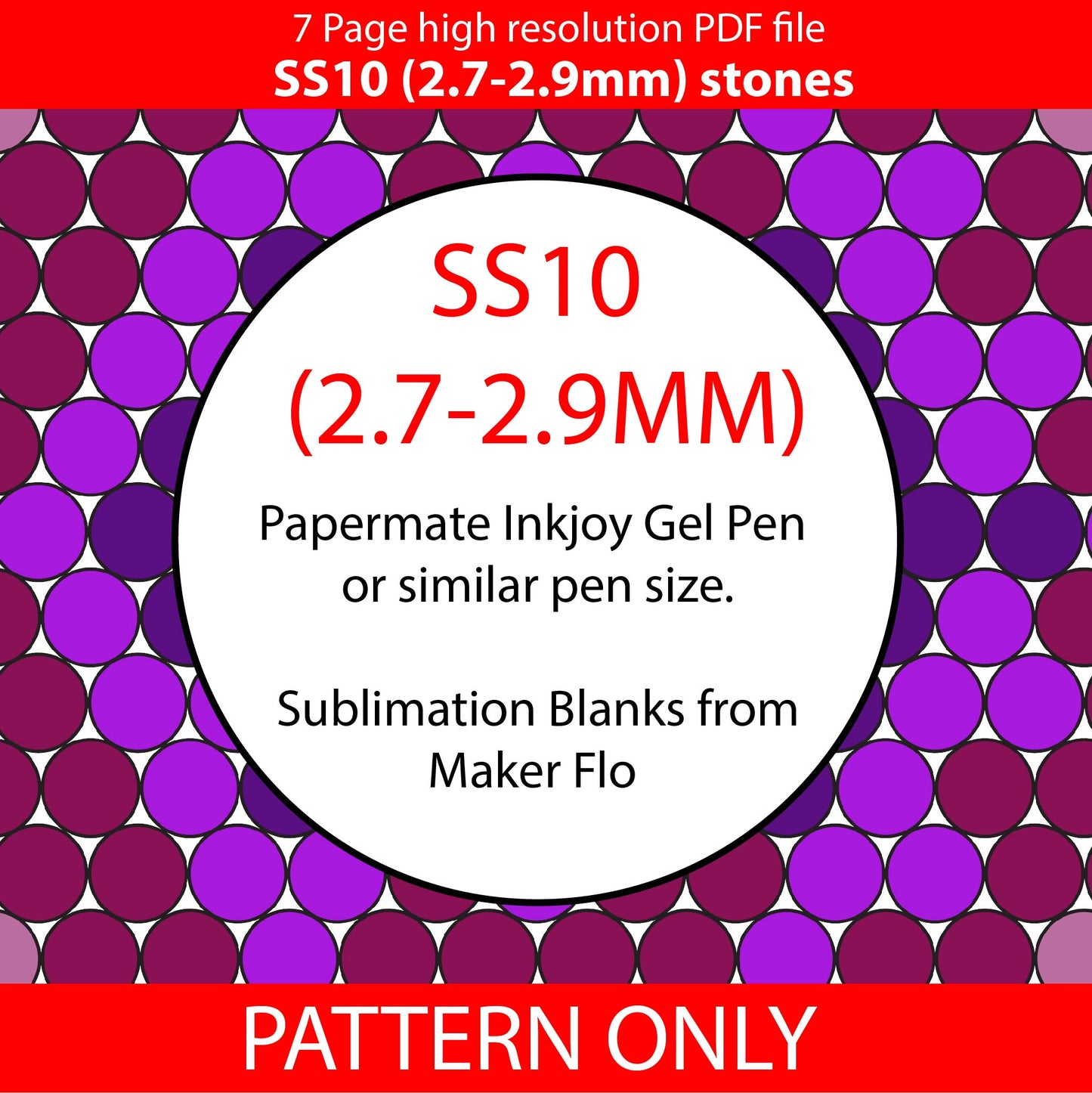 SS10 (2.7-2.9mm) Purple Ombre Geode bling pen,bling pen template,rhinestone pen pattern, bling pattern,rhinestone template,diy,dotz,drills,rhinestone graph