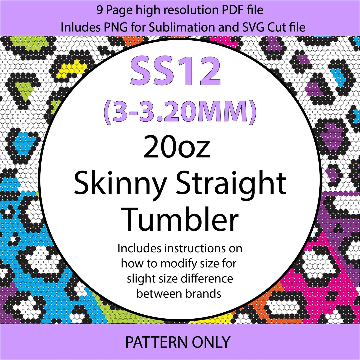 SS12 (3-3.2mm) Neon Leopard Flip bling tumbler,rhintestone template,bling graph,tumbler wrap,bling sublimation,diy,Neon Rainbow tumbler, abstract