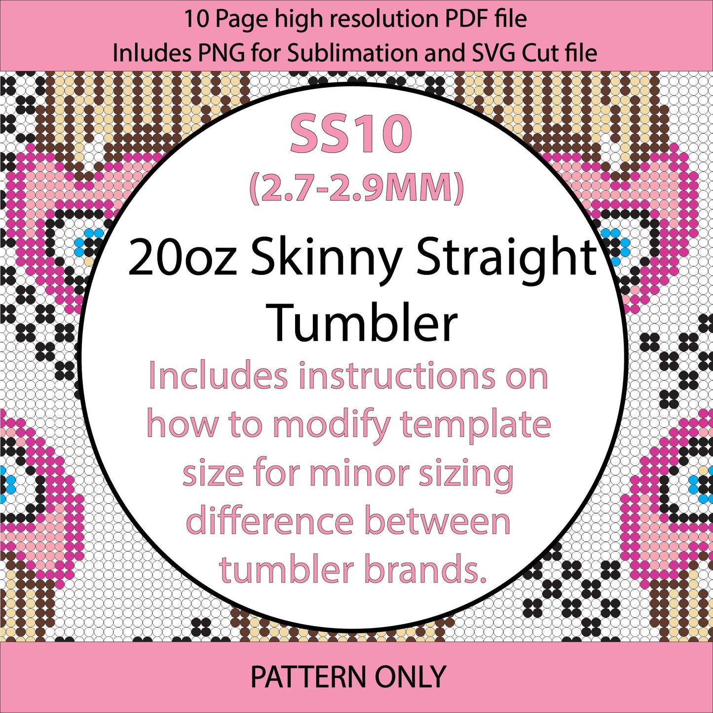 SS10 (2.7-2.9mm) Checkerboard Cupcake bling tumbler,rhintestone template,bling graph,tumbler wrap,bling sublimation,PNG,pdf,svg,diy,cute cupcake,video games,villain cupcake