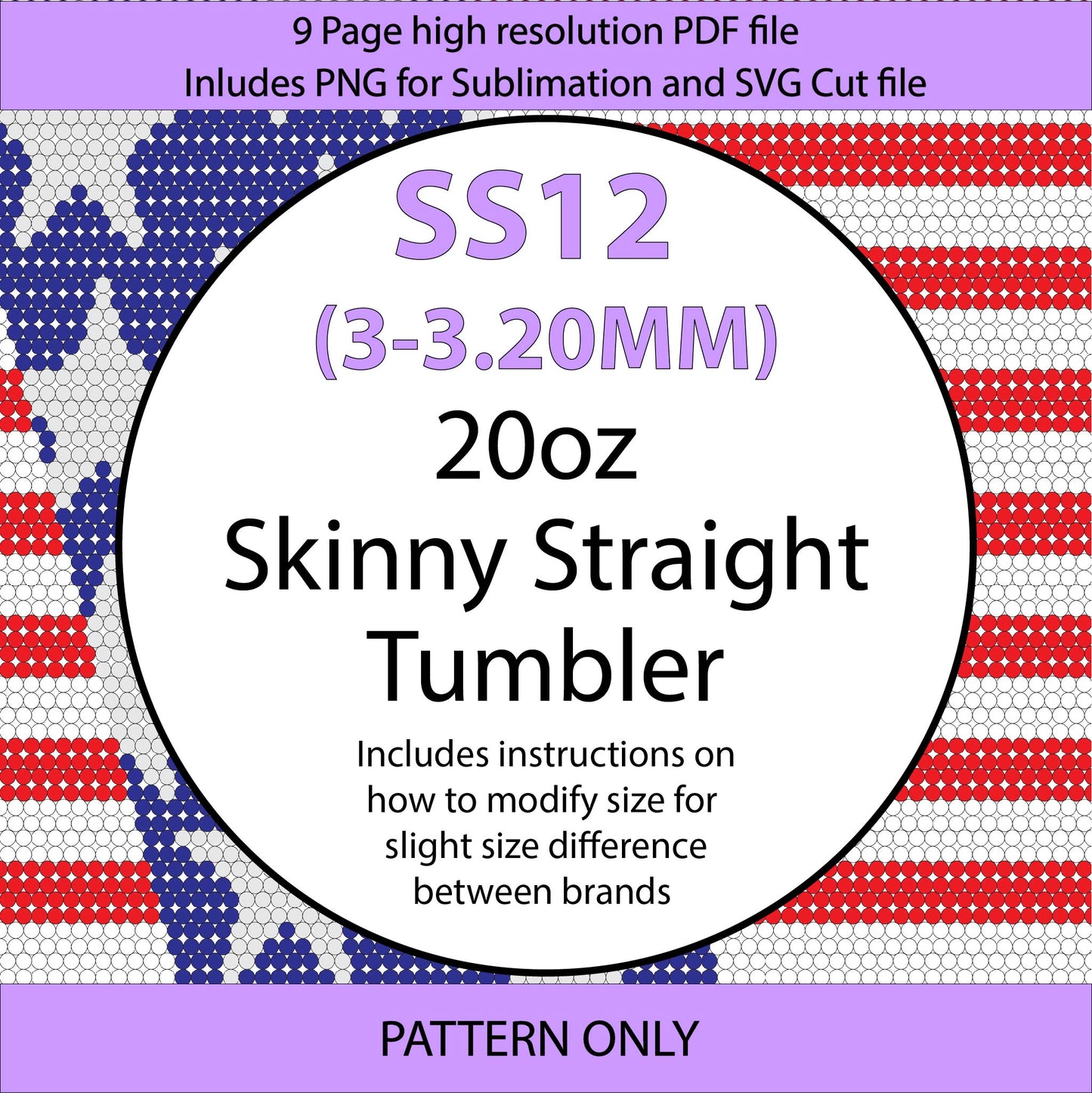SS12 (3-3.2mm) Stars Stripes bling tumbler,rhintestone template,bling graph,tumbler wrap,bling sublimation,diy,patriotic,american flag,red white blue (Copy)