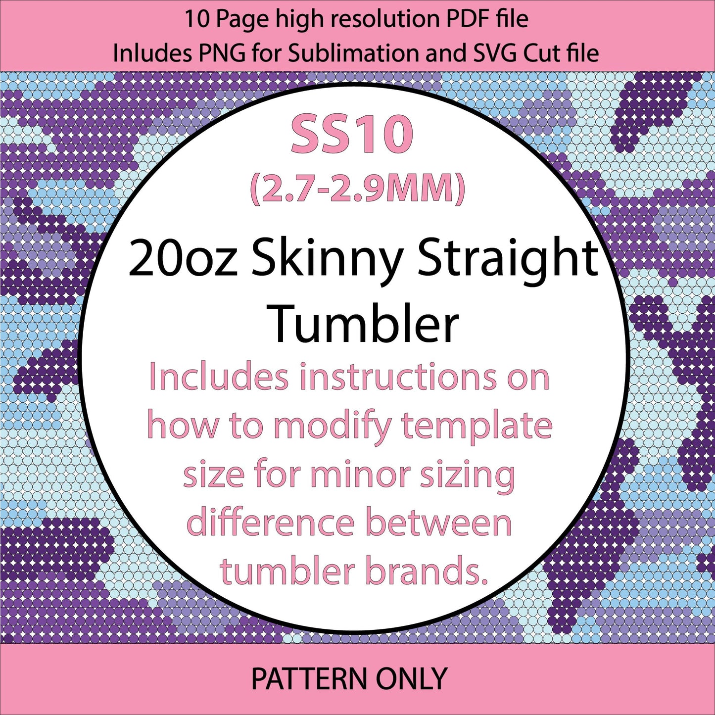 SS10 (2.7-2.9mm) Arctic Camo bling tumbler pattern,rhinestone tumblers,rhinestone patterns,bling patterns,sublimation,gifts for her,camouflage,pink,diy