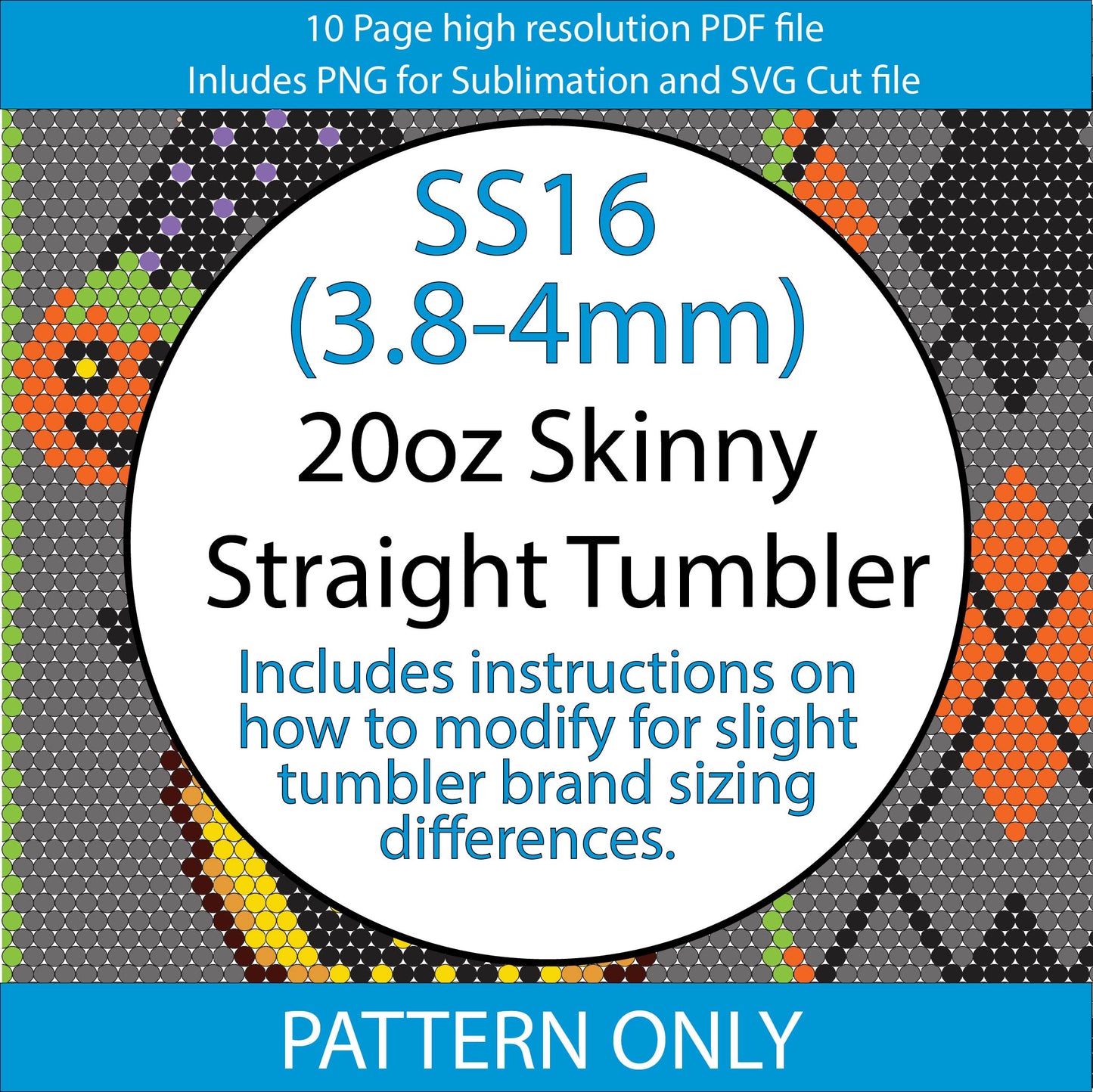 SS16 (3.8-4mm) Midnight Pumpkin Argyle bling tumbler,bling graph,rhinestone tumbler,spooky season,gifts for her, spooky scary skeleton,halloween argyle,diy