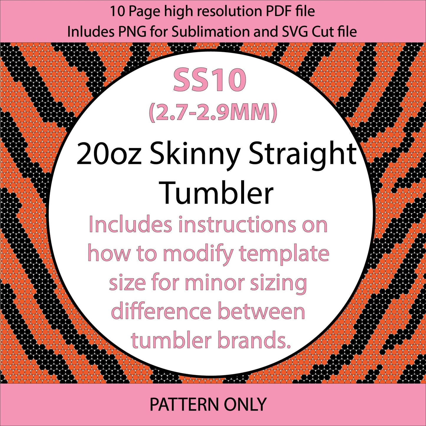 SS10 Basic Tiger bling tumbler pattern,rhinestone tumblers,rhinestone patterns,bling patterns,diy,wild animal bling,sublimation,png,svg
