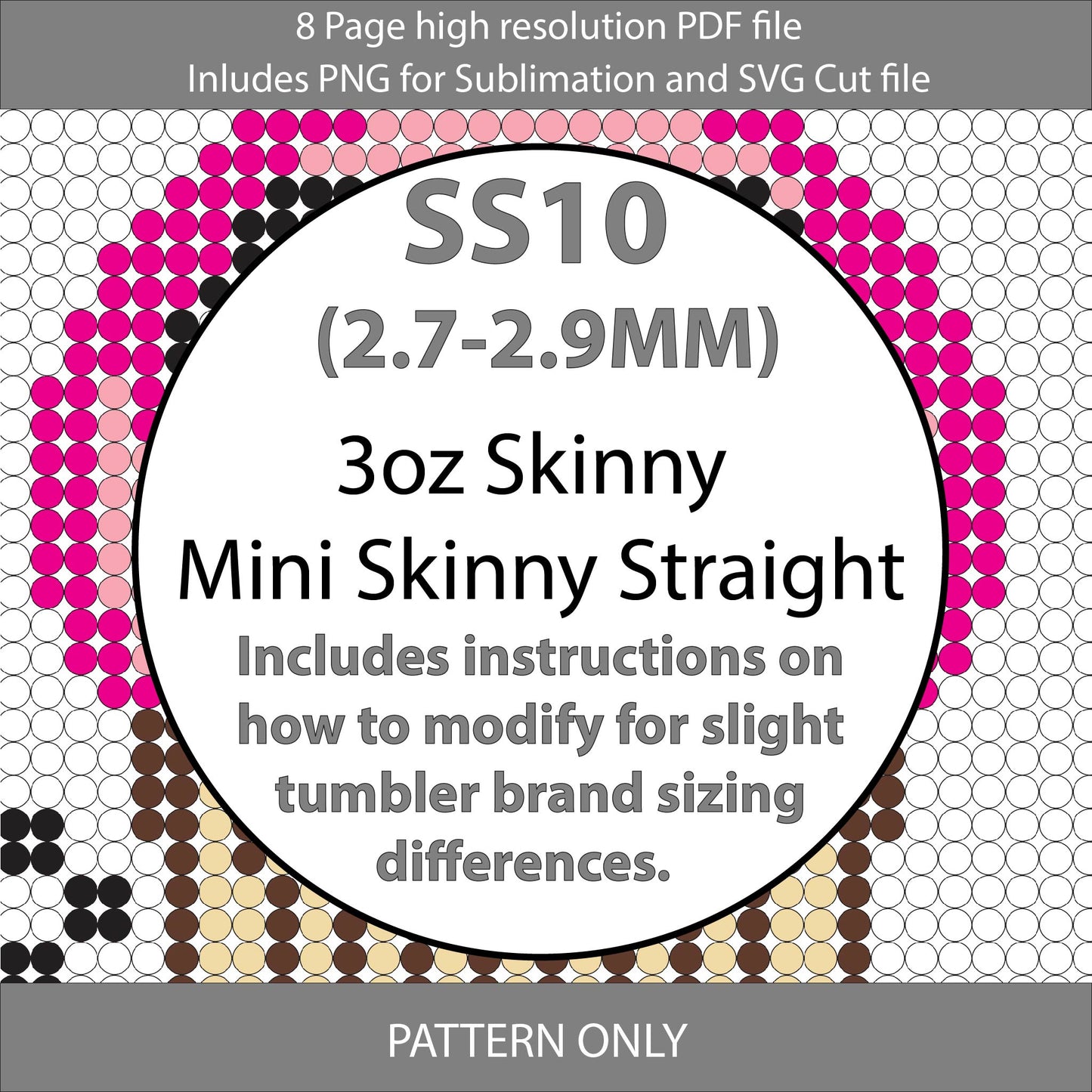 SS10 (2.7-2.9mm) 3oz Checkerboard Cupcake Mini Skinny Tumbler,rhintestone template,bling graph,tumbler wrap,bling sublimation,PNG,pdf,svg,diy