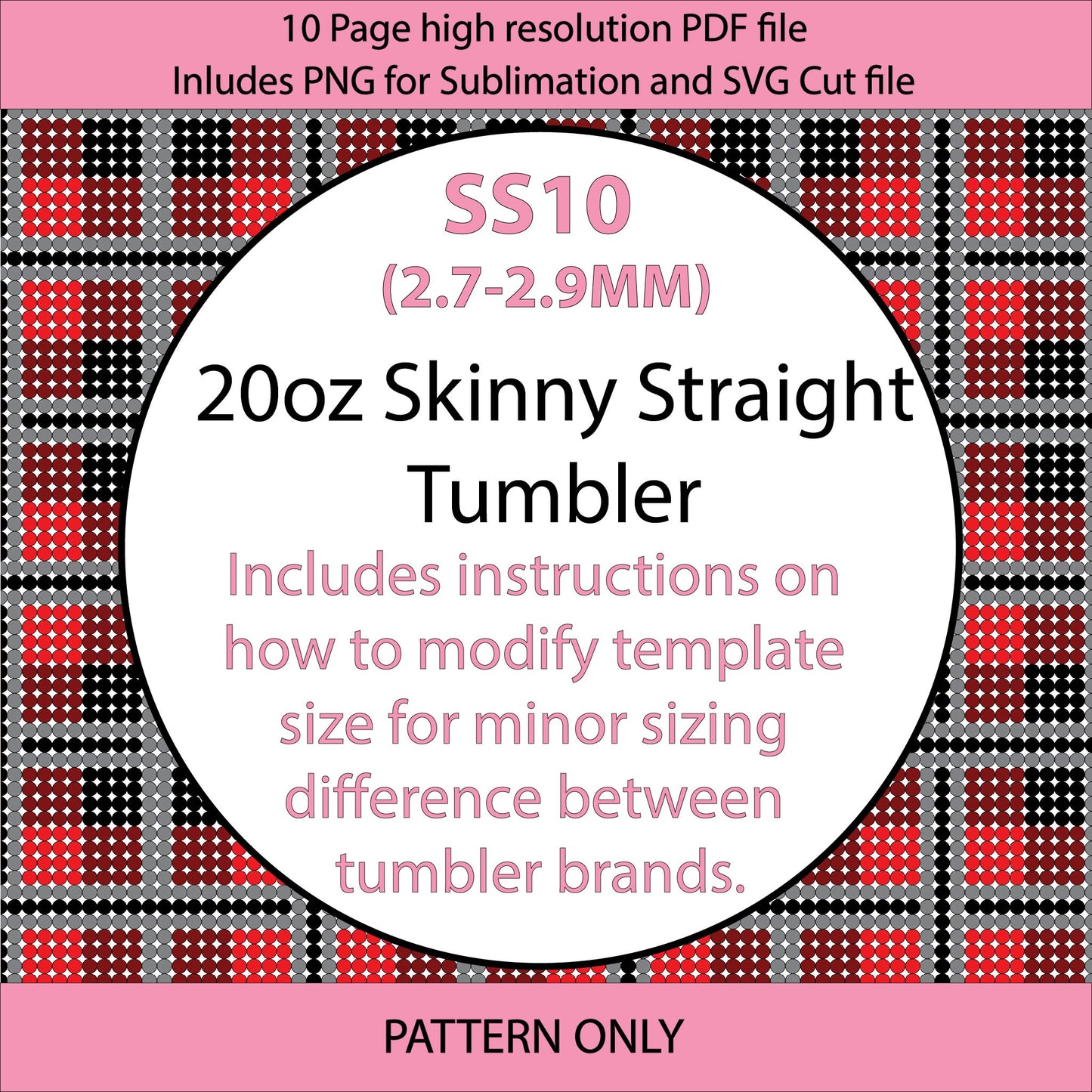SS10 (2.7-2.9mm) Buffalo Plaid bling tumbler,rhintestone template,bling graph,tumbler wrap,bling sublimation,PNG,pdf,svg,diy