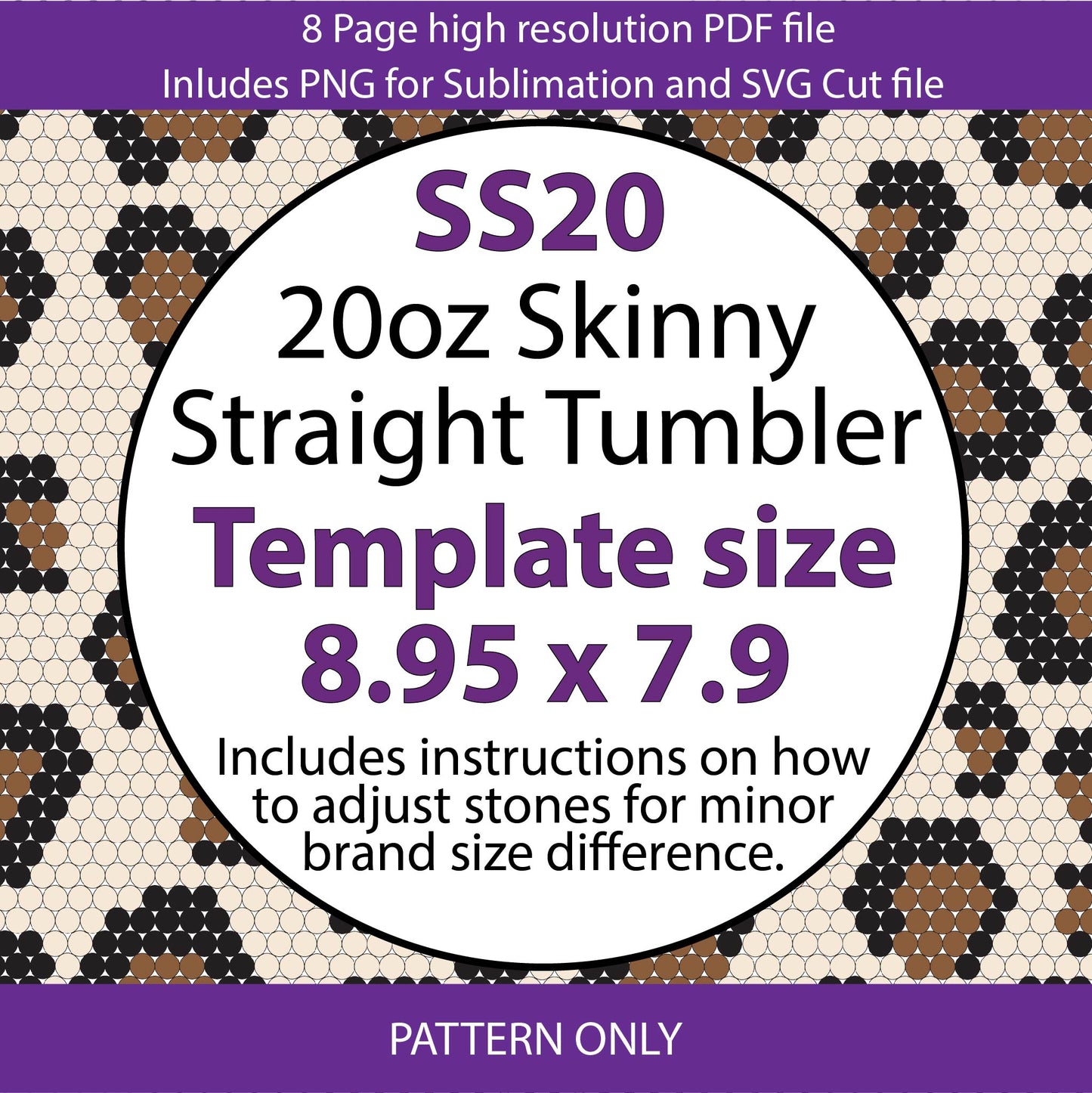SS20 (4.8-5mm) Basic Leopard Print bling tumbler pattern,rhinestone tumblers,rhinestone patterns,bling patterns,diy,leopard bling,sublimation,png,svg