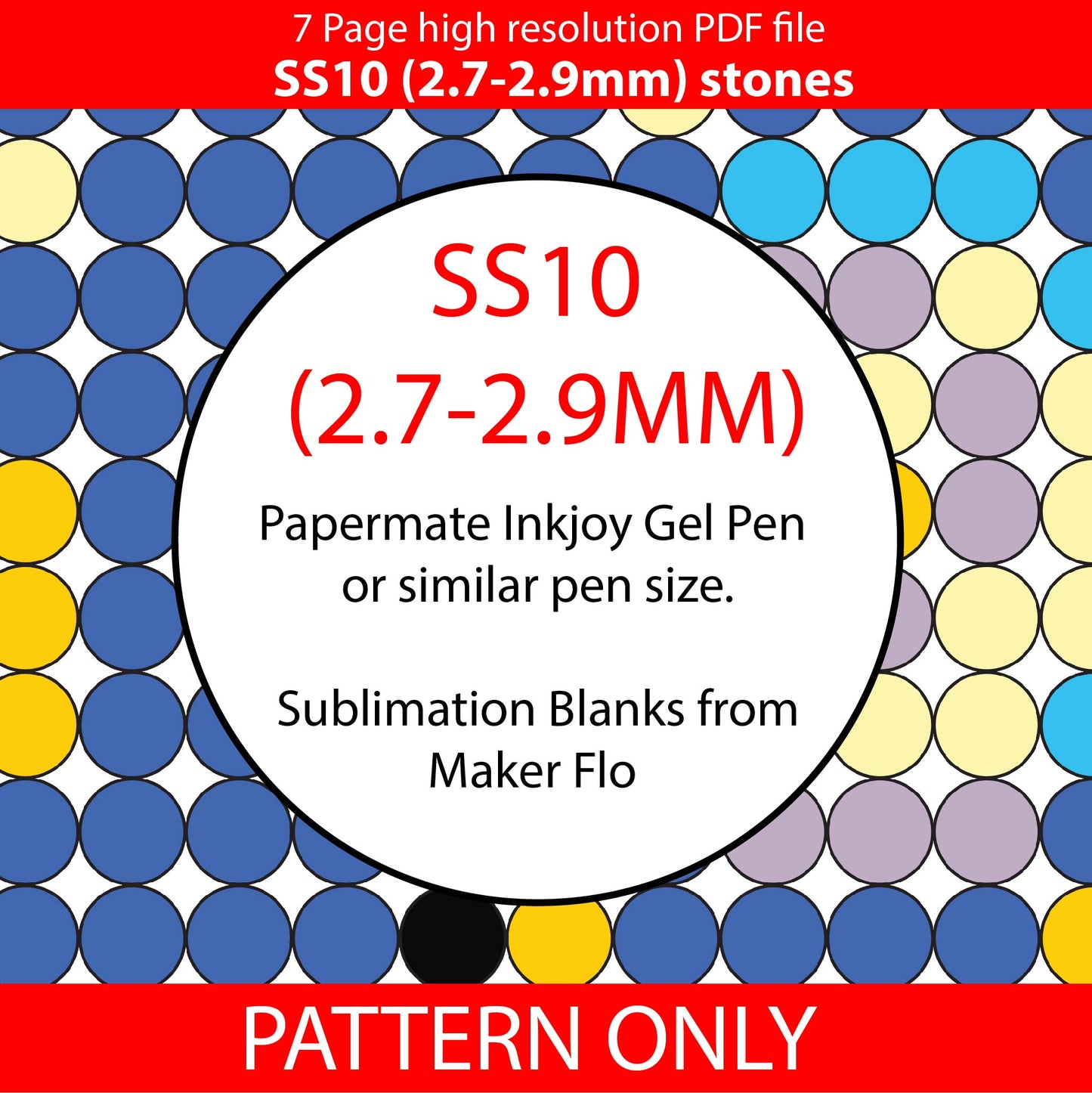 SS10 (2.7-2.9mm) Van Gogh Starry Night bling PEN pattern,inkjoy,pdf,color graph,written pattern,peyote,linear,square,diy,Diamond dotz,ss10,flatback crystal