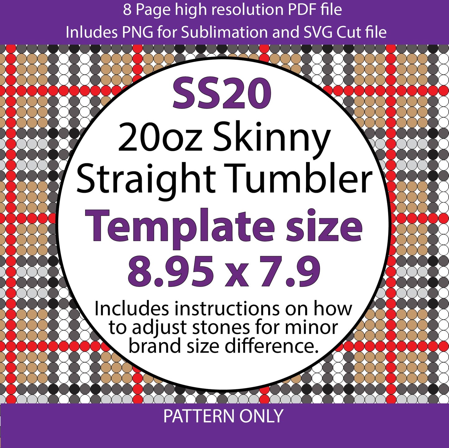 SS20 (4.8-5mm) Bur N Berry Plaid bling tumbler pattern,rhinestone tumblers,rhinestone patterns,bling patterns,sublimation,png,svg,couture bling,bachelorette