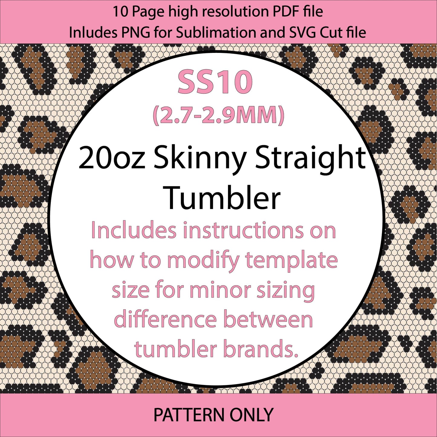 SS10 Basic Leopard Print bling tumbler pattern,rhinestone tumblers,rhinestone patterns,bling patterns,diy,leopard bling,sublimation,png,svg