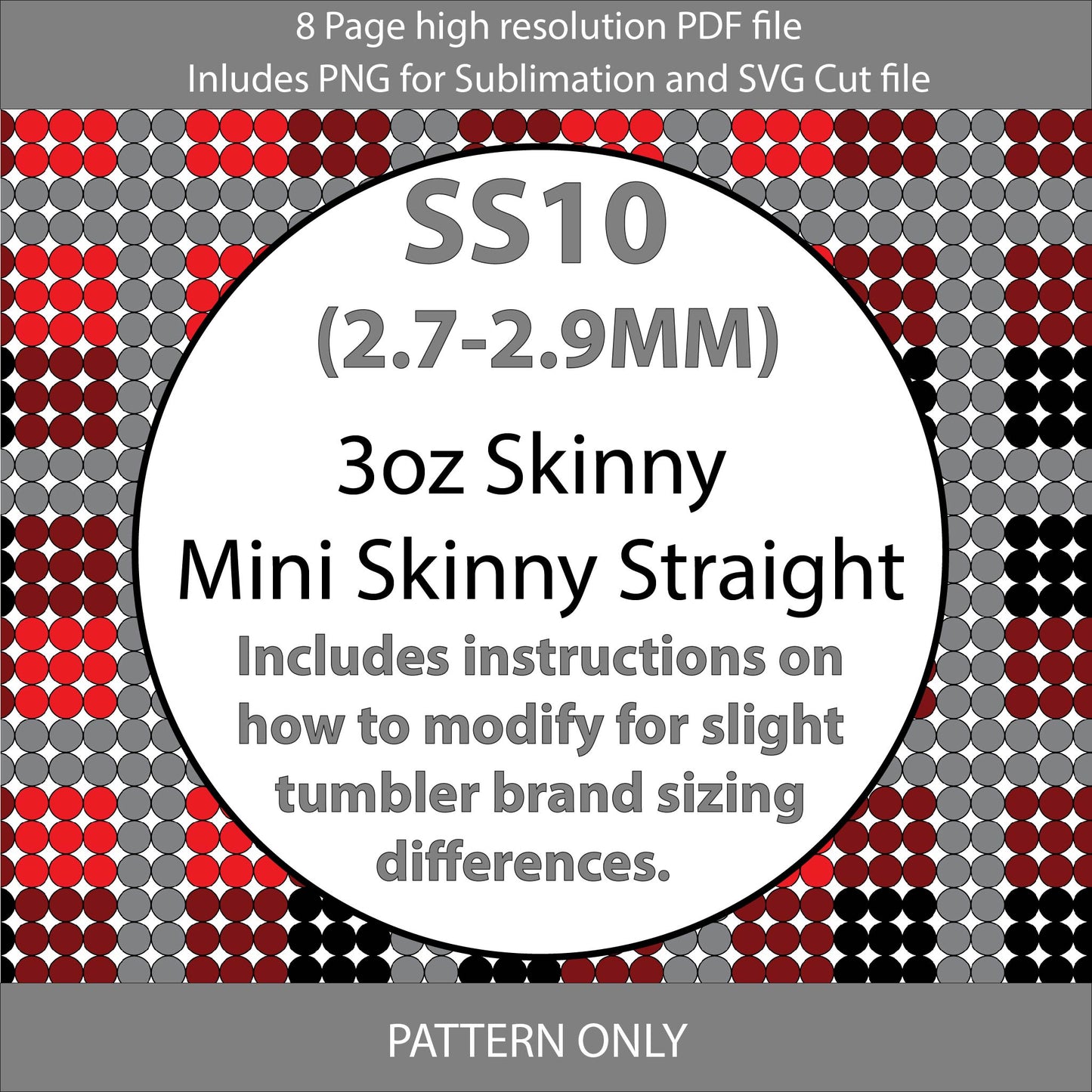 SS10 (2.7-2.9mm) 3oz Buffalo Plaid Mini Skinny Tumbler,rhintestone template,bling graph,tumbler wrap,bling sublimation,PNG,pdf,svg,diy