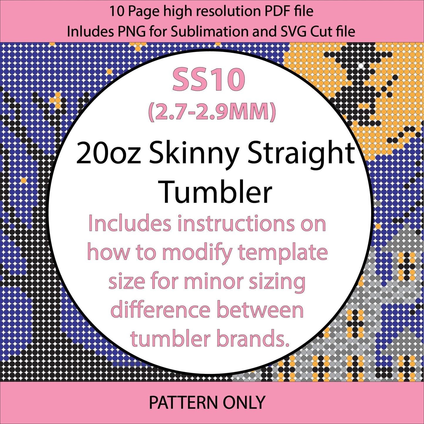 SS10 (2.7-2.9mm) Spooky castle bling tumbler,bling pattern,bling tumbler graph,rhinestone tumbler,linear tumbler template,halloween bling,scary trees