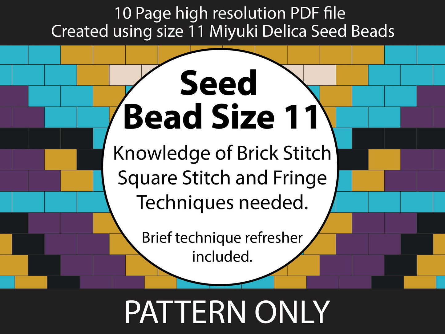 Teal Aztec brick stitch fringe miyuki delica seed bead earring pattern,size 11 seed beads,square stitch,pattern,diy,blue seed bead