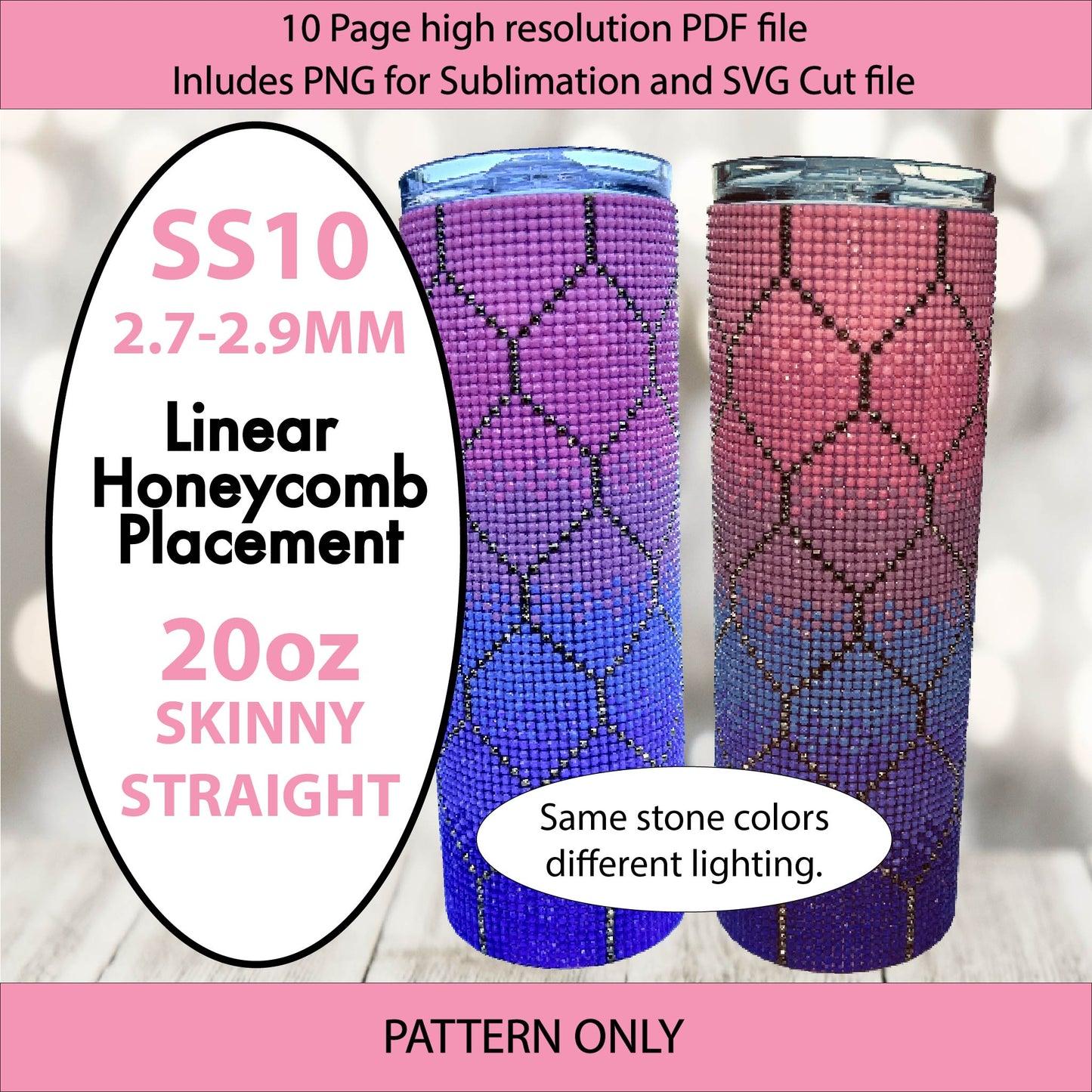 SS10 (2.7-2.9mm) Cotton Candy Diamond bling tumbler pattern,rhinestone tumblers,rhinestone patterns,bling patterns,flatback crystals,purple ombre,pink ombre,
