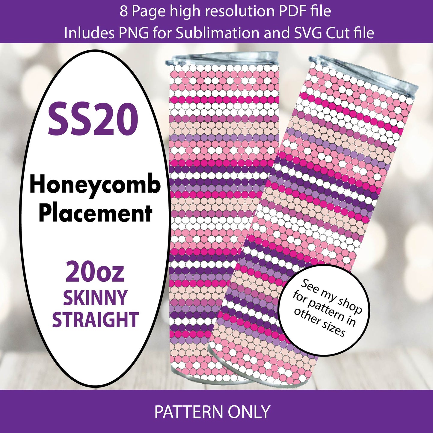 SS20 (4.8-5mm) Sweet Serape bling tumbler pattern,rhinestone tumblers,rhinestone template,bling patterns,diy,flatback,pink purple serape,pastel graph