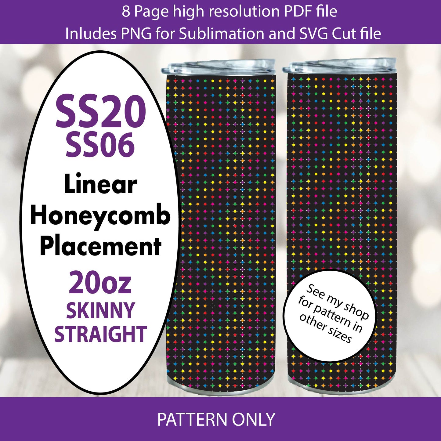 SS20-SS06 Dual Stone Size Black Rainbow Switchback bling tumbler,tumbler graph,rhinestone tumbler,Linear Honeycomb placement,magic eye,diy
