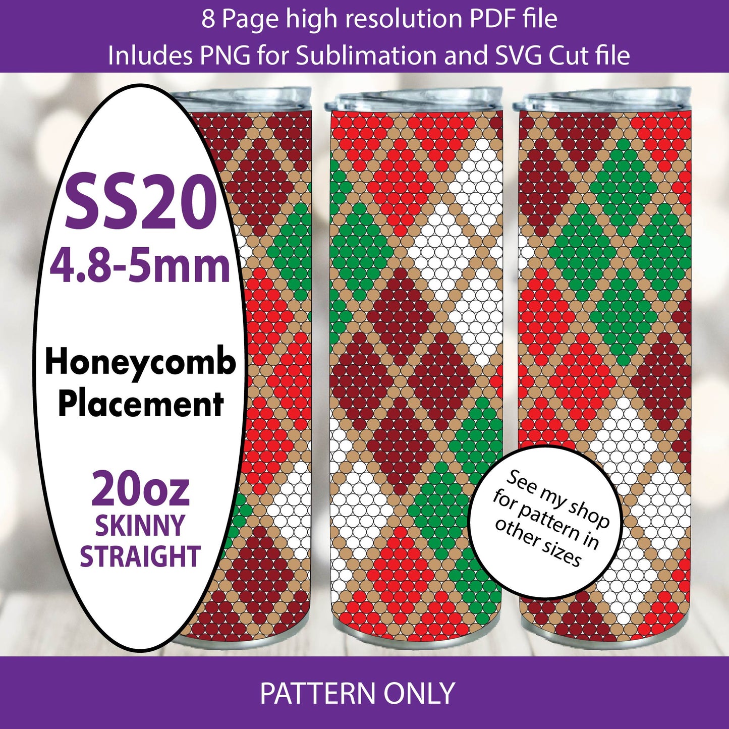SS20 (4.8-5mm) Santas Argyle bling tumbler pattern,rhinestone tumblers,rhinestone patterns,bling patterns,diy,sublimation,png,svg