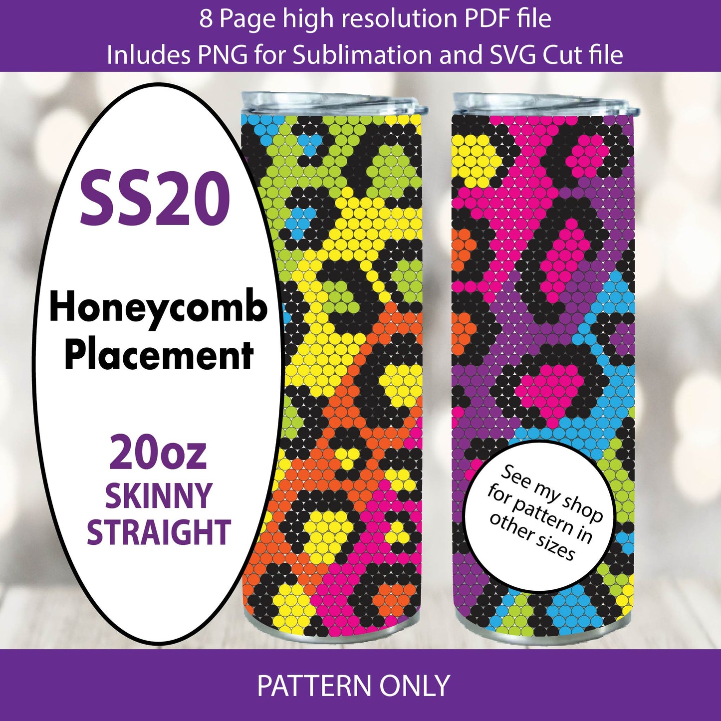SS20 (4.8-5mm) Neon Leopard Print bling tumbler pattern,rhinestone tumblers,rhinestone patterns,bling patterns,diy,flatback,leopard bling,rainbow,