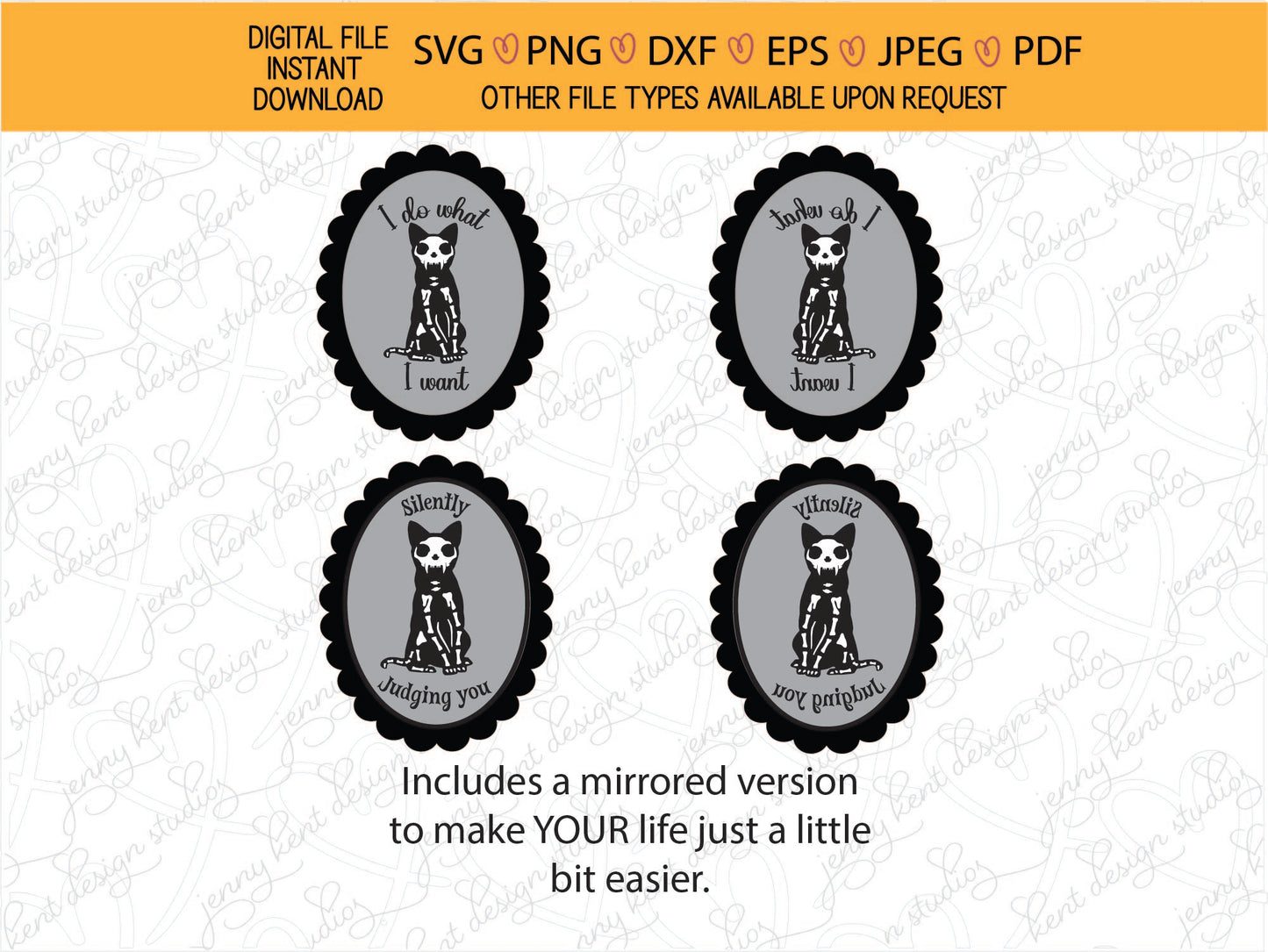 Skeleton Cat Cameo bundle,halloween cat decal,skeleton cat,spooky season, SVG,PNG,sublimation,print and cut,high resolution digital download