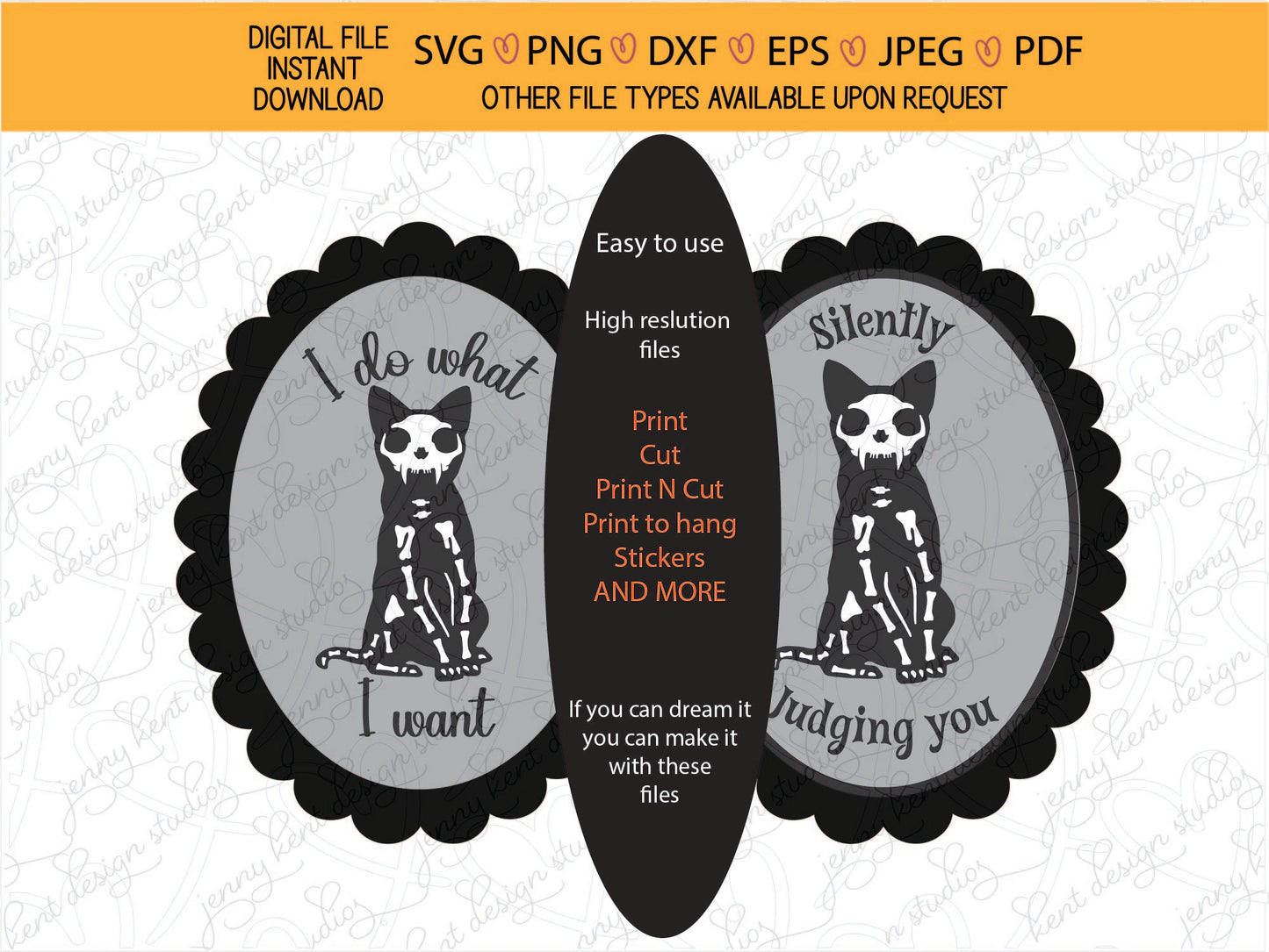 Skeleton Cat Cameo bundle,halloween cat decal,skeleton cat,spooky season, SVG,PNG,sublimation,print and cut,high resolution digital download