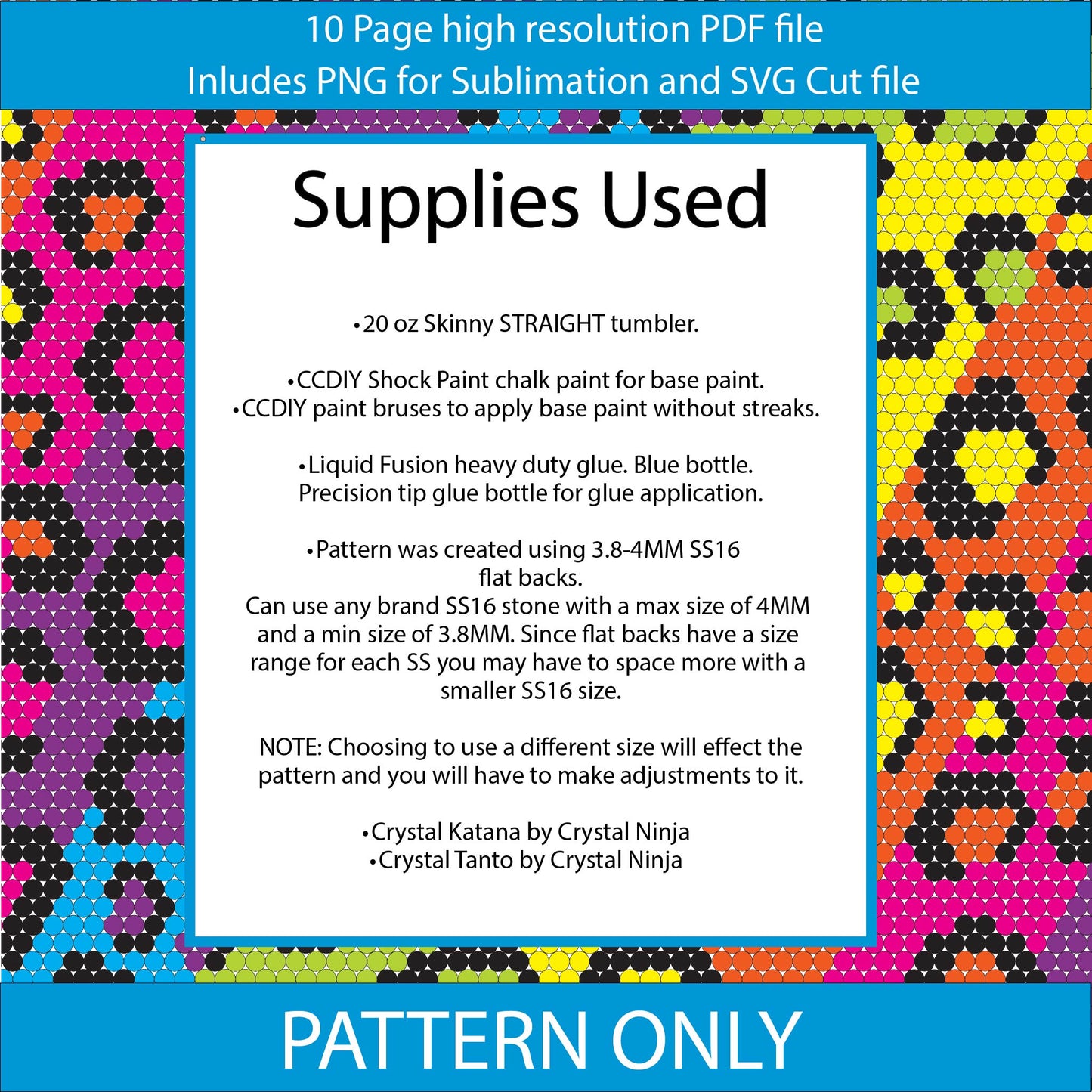 SS16 (3.8-4mm) Neon Leopard Print bling tumbler pattern,rhinestone tumblers,rhinestone patterns,bling patterns,diy,flatback,leopard bling,rainbow,