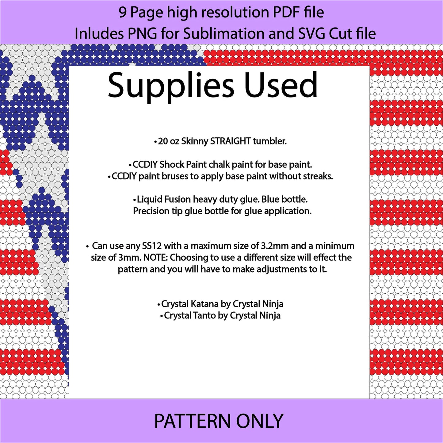 SS12 (3-3.2mm) Stars Stripes bling tumbler,rhintestone template,bling graph,tumbler wrap,bling sublimation,diy,patriotic,american flag,red white blue (Copy)