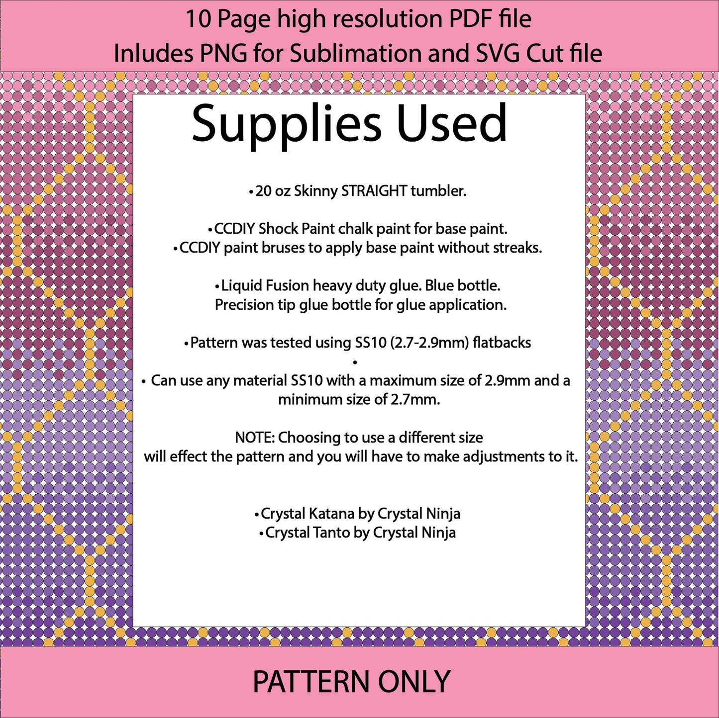 SS10 (2.7-2.9mm) Cotton Candy Diamond bling tumbler pattern,rhinestone tumblers,rhinestone patterns,bling patterns,flatback crystals,purple ombre,pink ombre,
