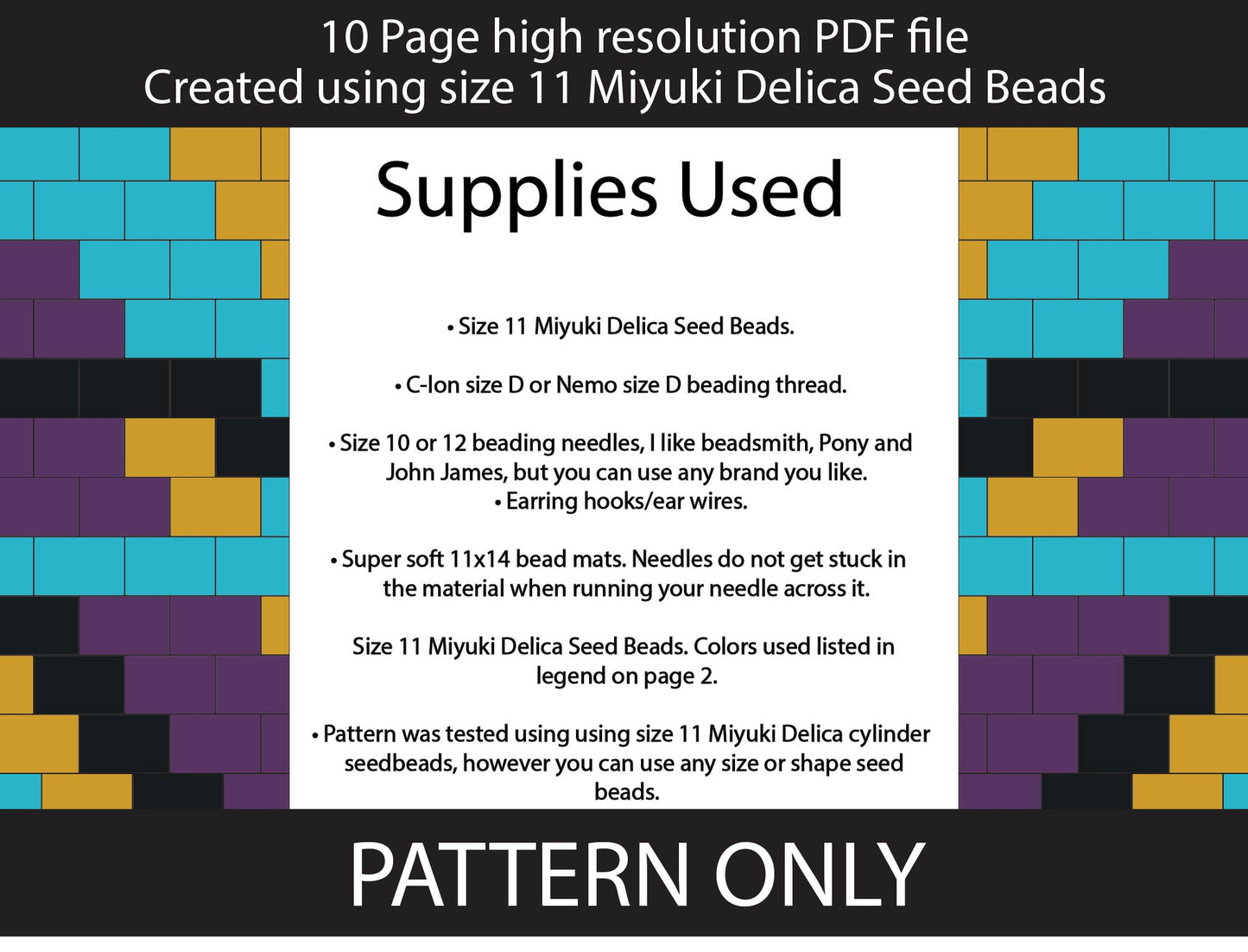 Teal Aztec brick stitch fringe miyuki delica seed bead earring pattern,size 11 seed beads,square stitch,pattern,diy,blue seed bead