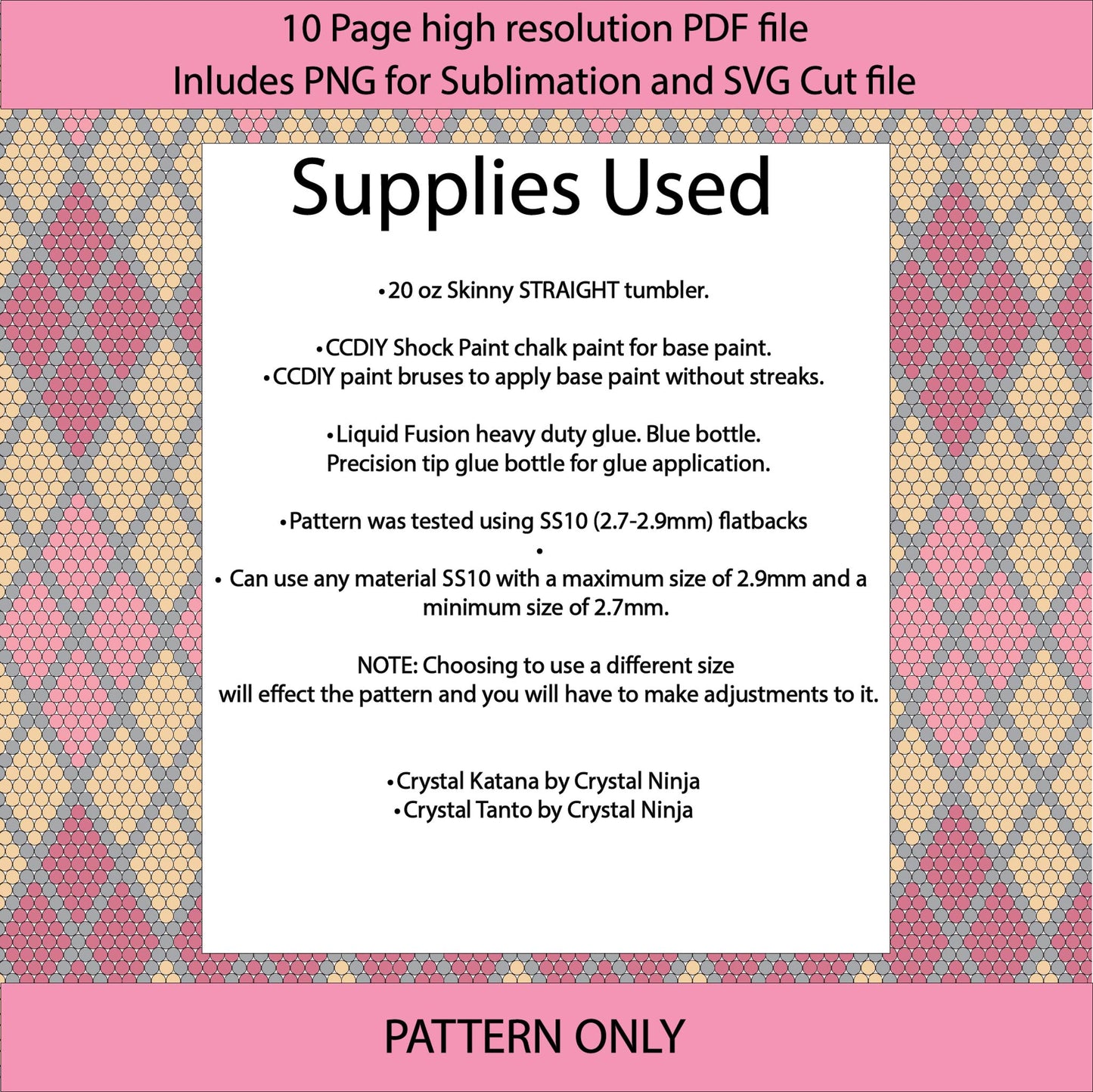 SS10 (2.7-2.9mm) Vintage Pink Argyle bling tumbler pattern,rhinestone tumblers,rhinestone patterns,bling patterns,diy,sublimation,png,svg