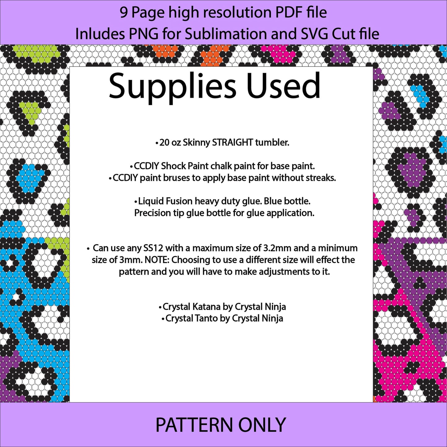 SS12 (3-3.2mm) Neon Leopard Flip bling tumbler,rhintestone template,bling graph,tumbler wrap,bling sublimation,diy,Neon Rainbow tumbler, abstract