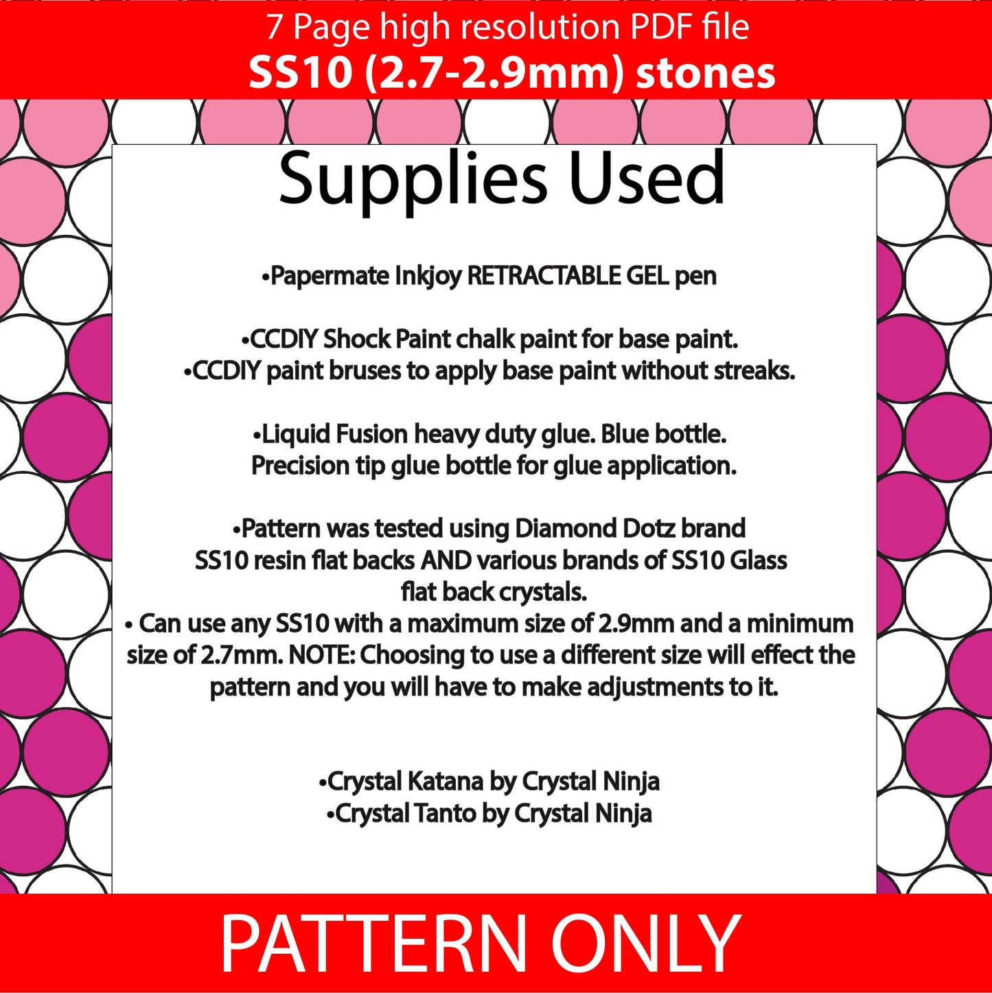 SS10 (2.7-2.9mm) Frosted Pink to Purple Diamond Ombre bling pen graph,rhinestone pen pattern,bling pattern,rhinestone template,diy,dotz,honeycomb,melt