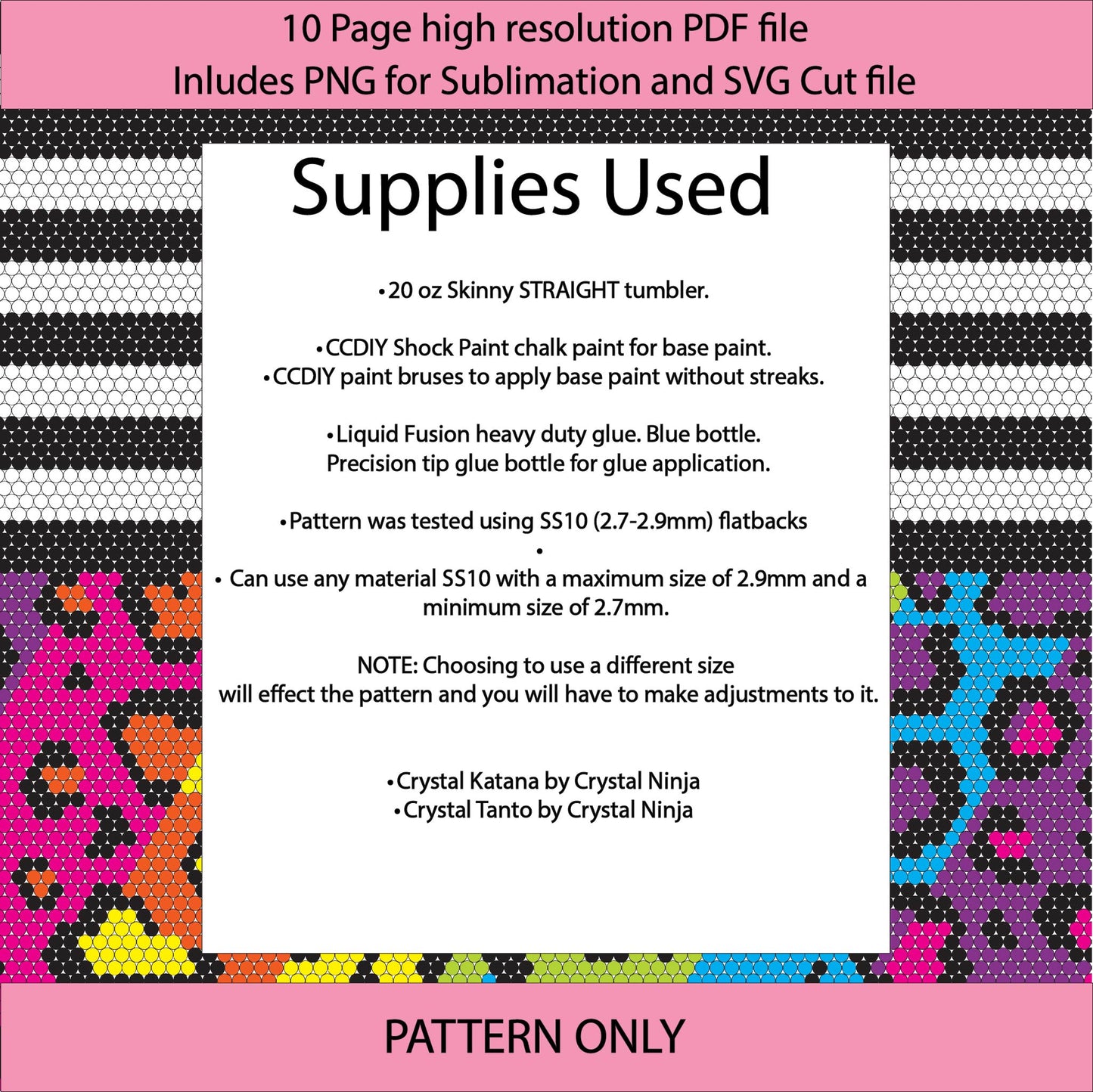 SS10 (2.7-2.9mm) Leopard Contrast Stripe bling tumbler,rainbow tumbler,neon rainbow leopard template,diy,rhinestone graph,bling template,dotz,LGBTQIA+,gift