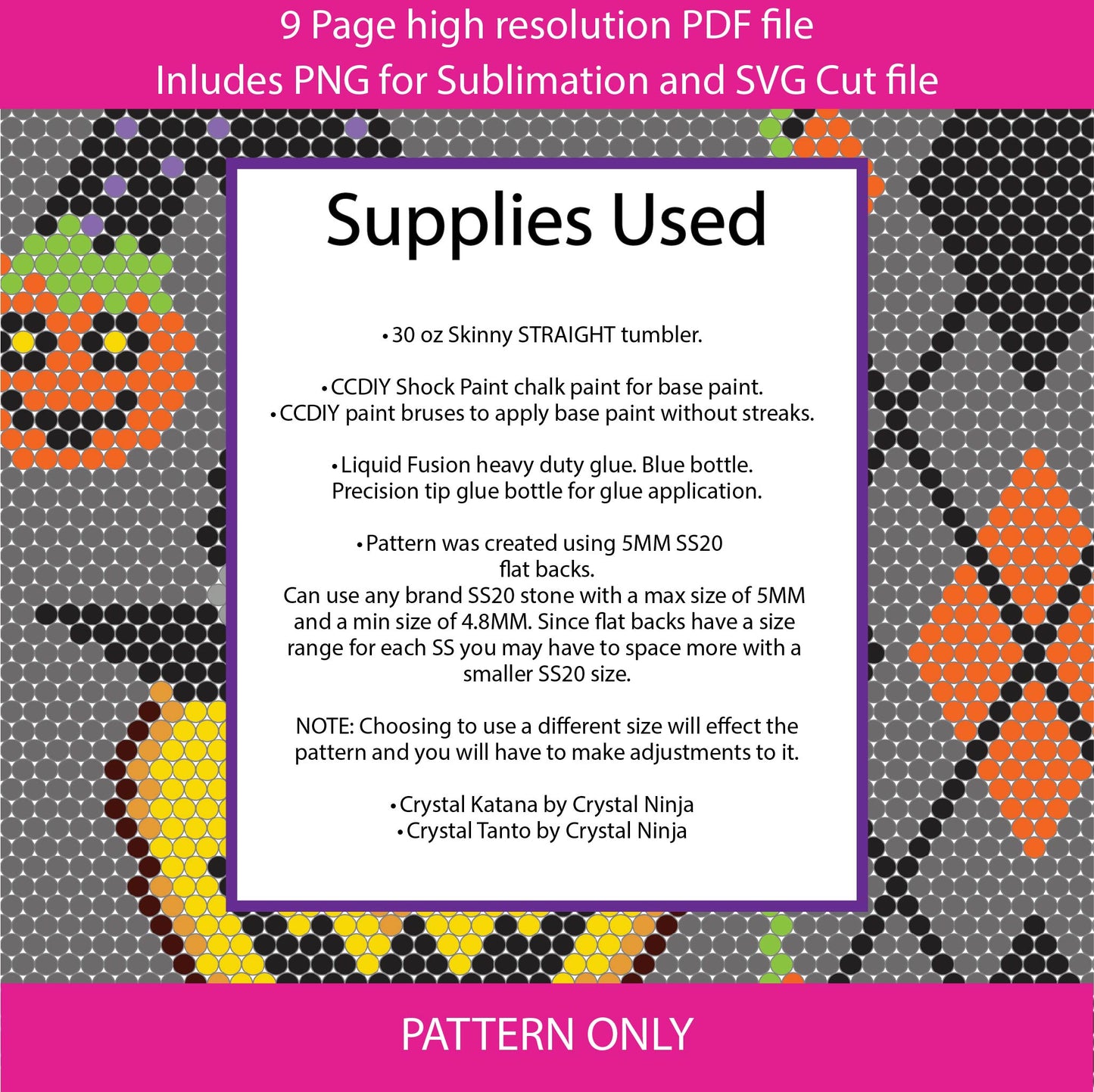 SS20 (4.8-5mm) 30OZ Midnight Pumpkin Argyle bling tumbler,bling graph,rhinestone tumbler,spooky season,gifts for her, spooky scary skeleton,halloween argyle,diy