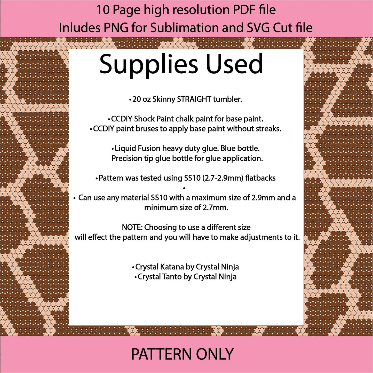 SS10 Basic Giraffe bling tumbler pattern,rhinestone tumblers,rhinestone patterns,bling patterns,diy,wild animal bling,sublimation,png,svg
