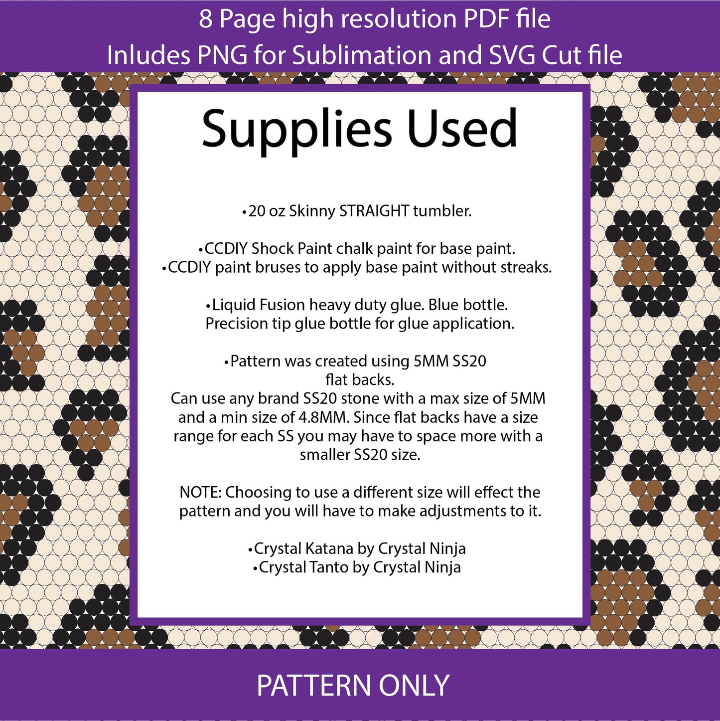SS20 (4.8-5mm) Basic Leopard Print bling tumbler pattern,rhinestone tumblers,rhinestone patterns,bling patterns,diy,leopard bling,sublimation,png,svg