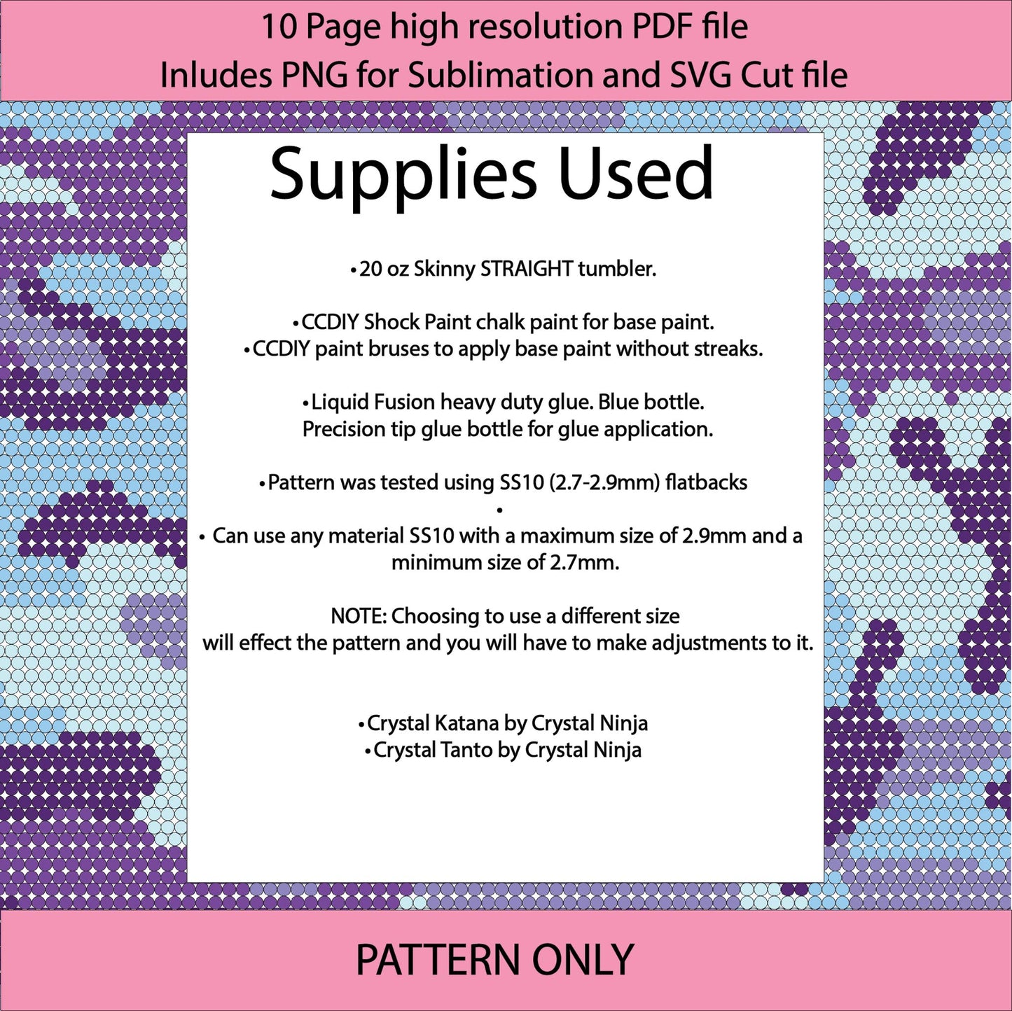 SS10 (2.7-2.9mm) Arctic Camo bling tumbler pattern,rhinestone tumblers,rhinestone patterns,bling patterns,sublimation,gifts for her,camouflage,pink,diy
