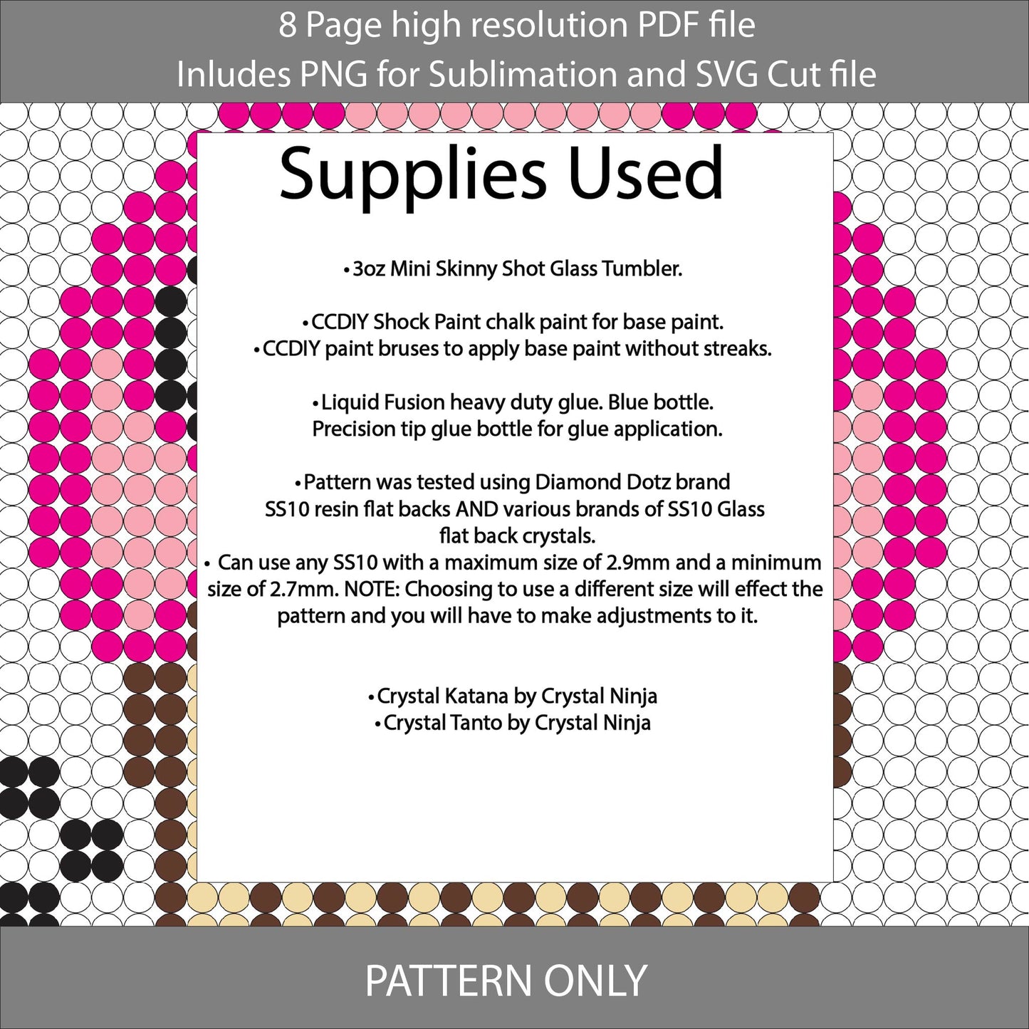 SS10 (2.7-2.9mm) 3oz Checkerboard Cupcake Mini Skinny Tumbler,rhintestone template,bling graph,tumbler wrap,bling sublimation,PNG,pdf,svg,diy