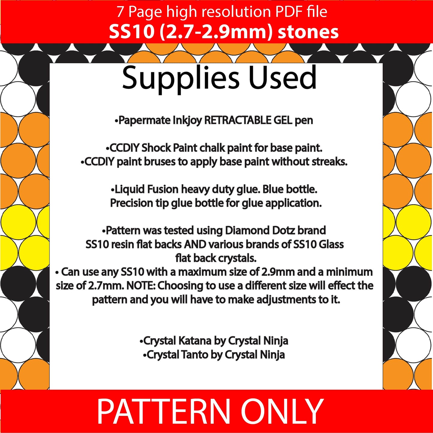 SS10 (2.7-2.9mm) Candy Corn bling pen,bling pen template,Rhinestone pen pattern,Graph template,Rhinestone template,diy,dotz,halloween,spooky diamonds, candy wraps