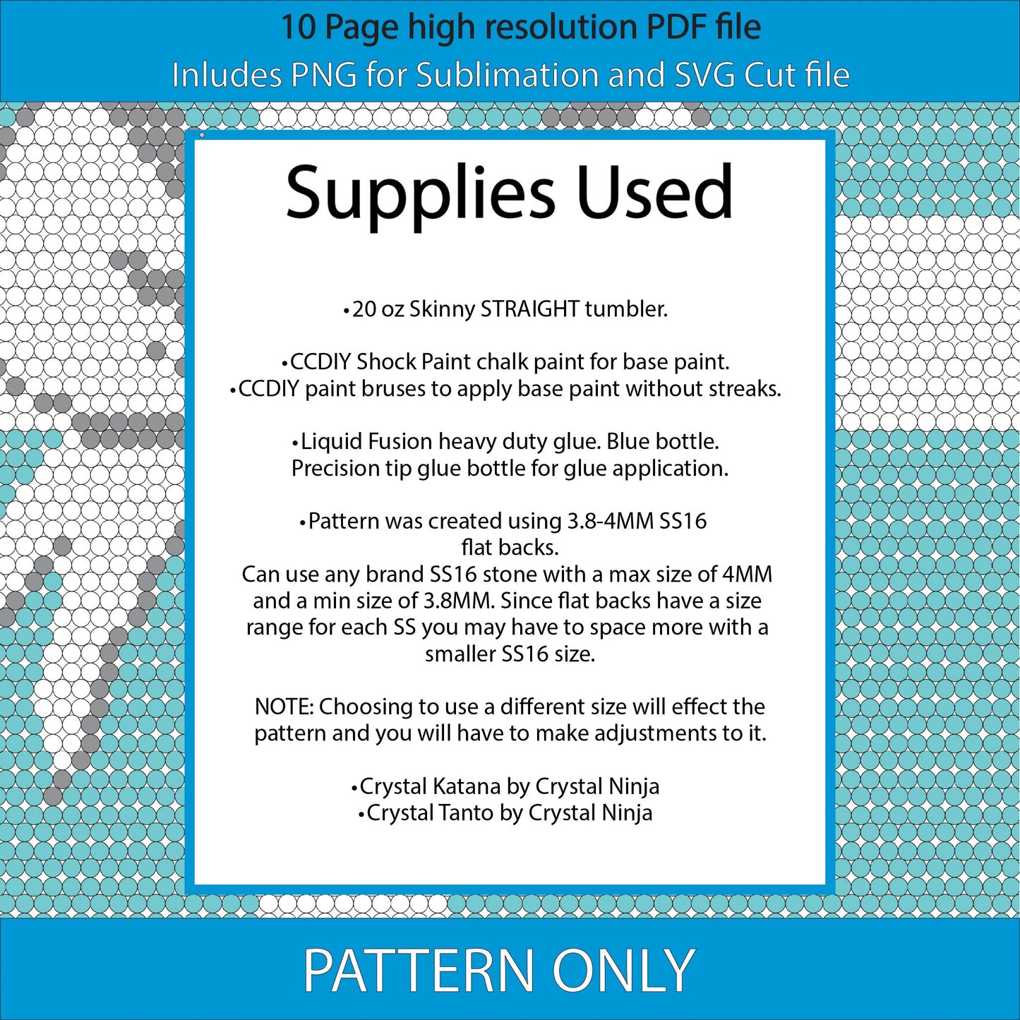 SS16 (3.8-4mm) Tiffs Bow bling tumbler pattern,rhinestone tumblers,rhinestone patterns,bling patterns,diy,Couture,gift for her,blue box,bling graph