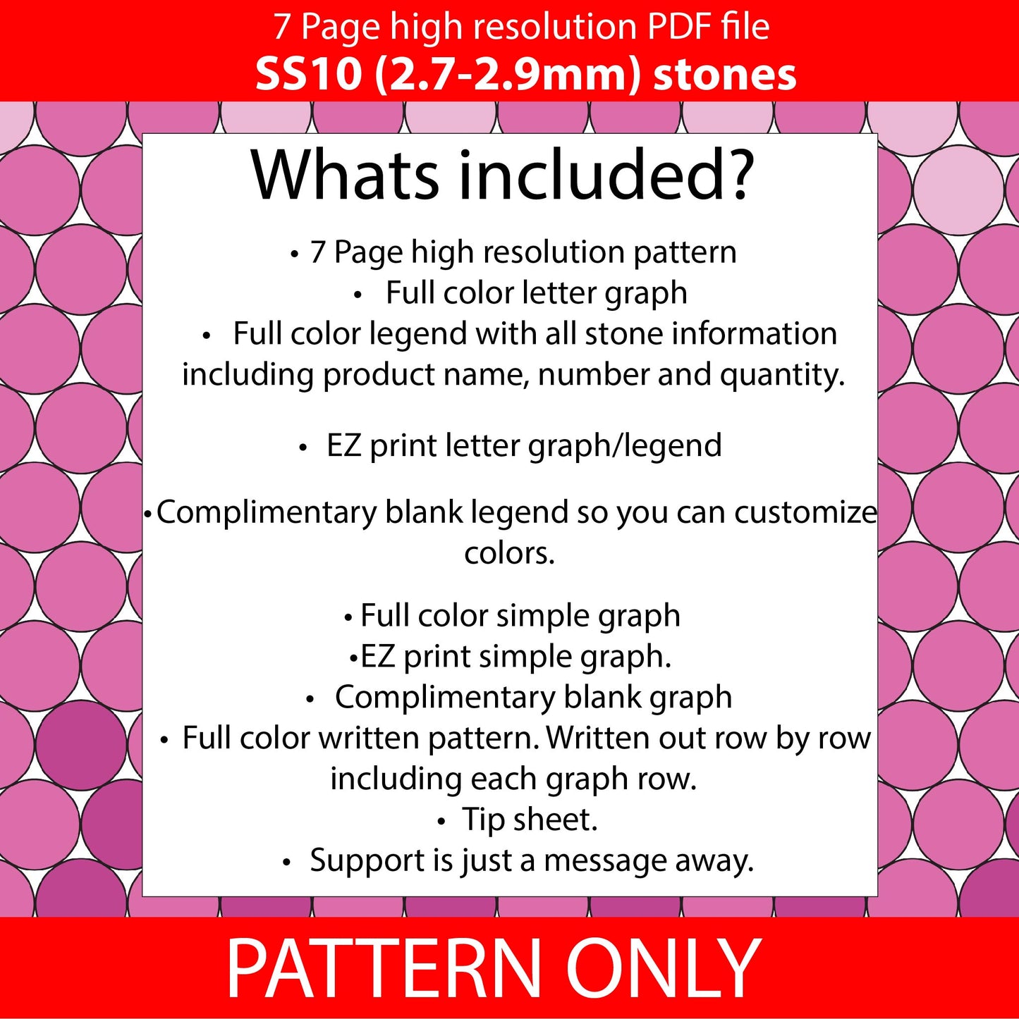 SS10 (2.7-2.9mm) Pink Ombre bling pen,bling pen template,Rhinestone pen pattern,Graph template,Rhinestone template,diy,dotz,Rhinestone ombre, fade to pink
