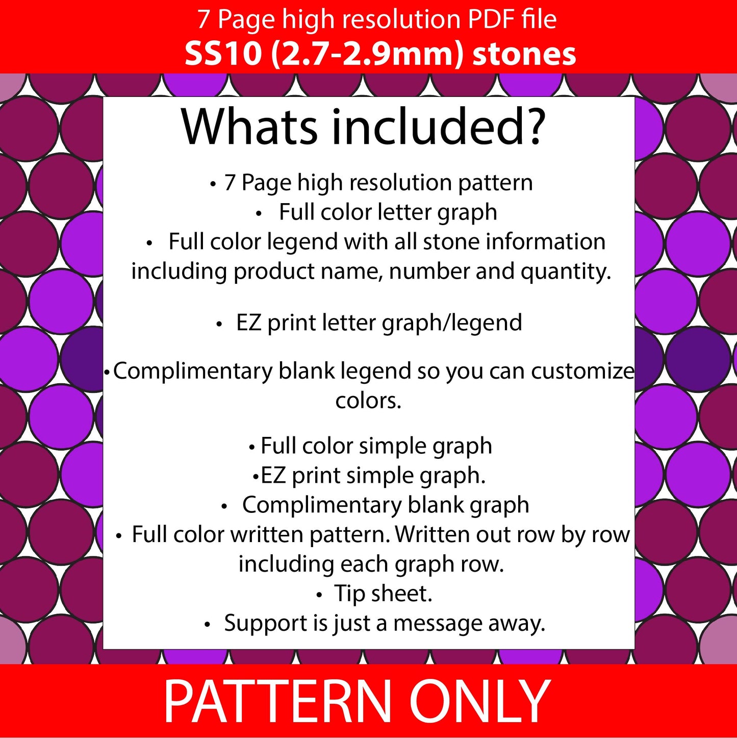 SS10 (2.7-2.9mm) Purple Ombre Geode bling pen,bling pen template,rhinestone pen pattern, bling pattern,rhinestone template,diy,dotz,drills,rhinestone graph