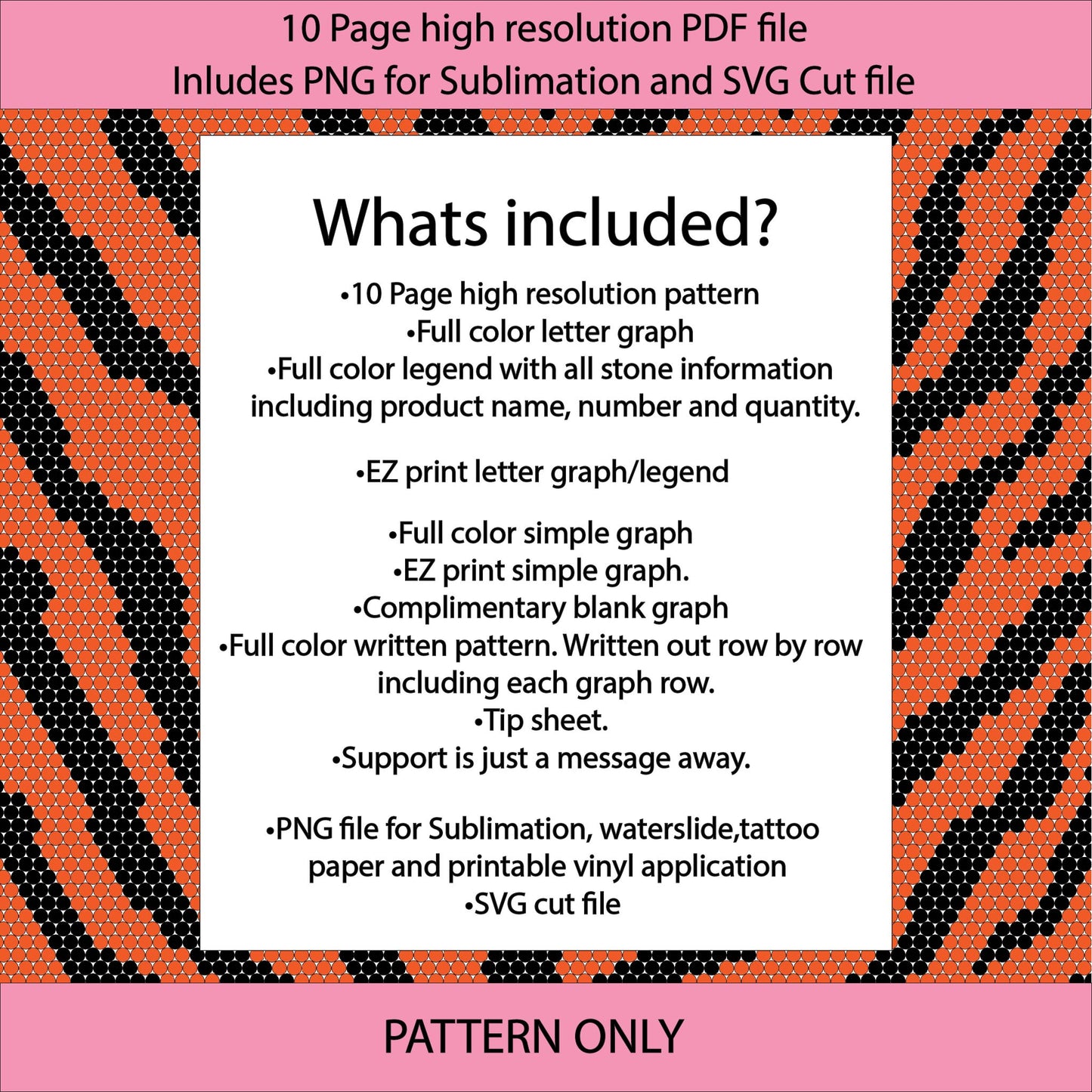 SS10 Basic Tiger bling tumbler pattern,rhinestone tumblers,rhinestone patterns,bling patterns,diy,wild animal bling,sublimation,png,svg