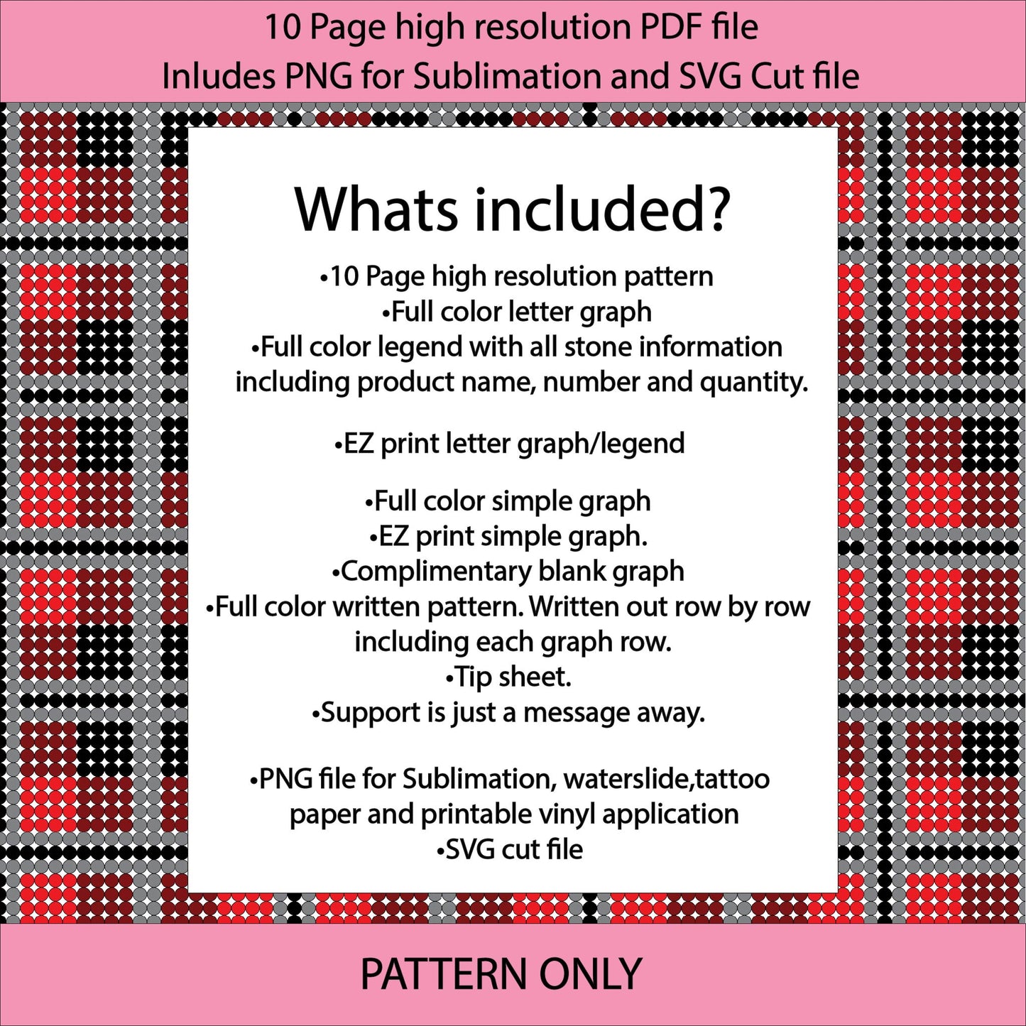 SS10 (2.7-2.9mm) Buffalo Plaid bling tumbler,rhintestone template,bling graph,tumbler wrap,bling sublimation,PNG,pdf,svg,diy