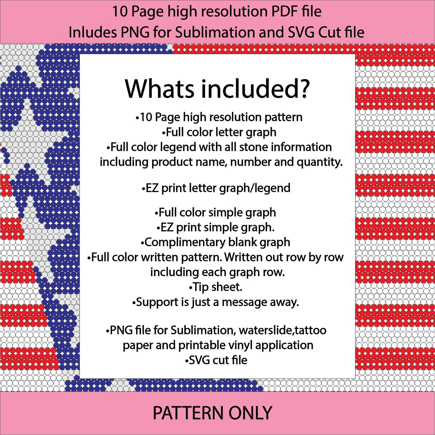 SS10 (2.7-2.9mm) Stars Stripes bling tumbler,rhintestone template,bling graph,tumbler wrap,bling sublimation,diy,patriotic,american flag,red white blue